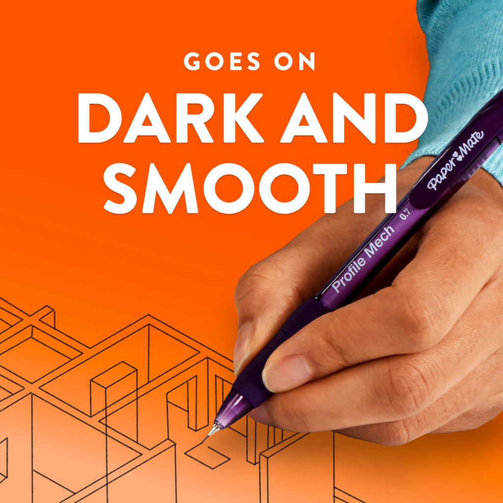 Paper Mate Profile Mech Mechanical Pencil Set, 0.7 mm #2 Pencil Lead, 2 Count