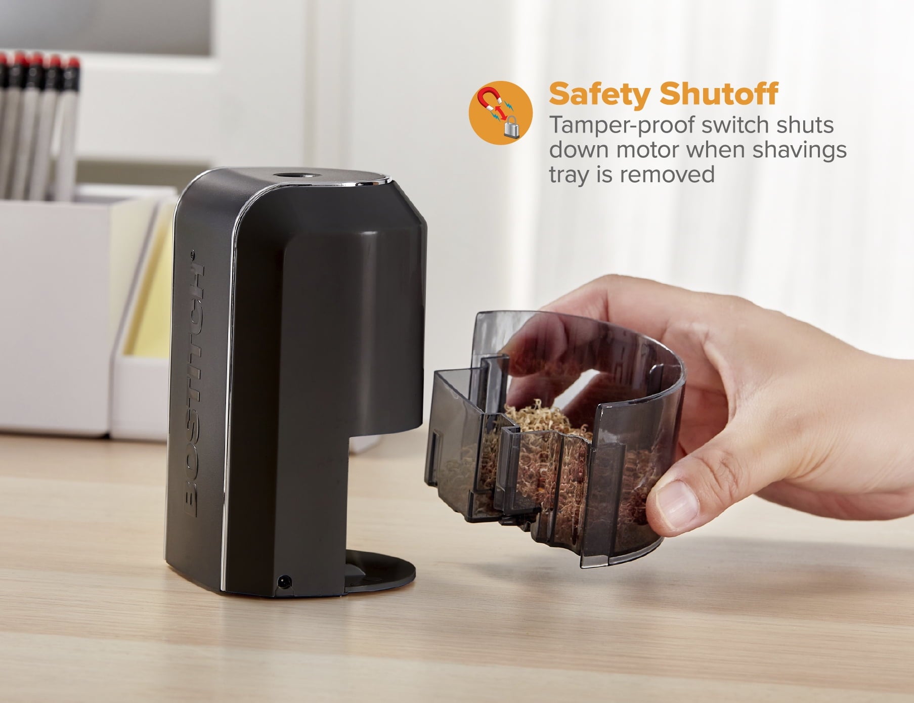 Bostitch Vertical Electric Pencil Sharpener, 1 Hole, Black, EPS5V-BLK