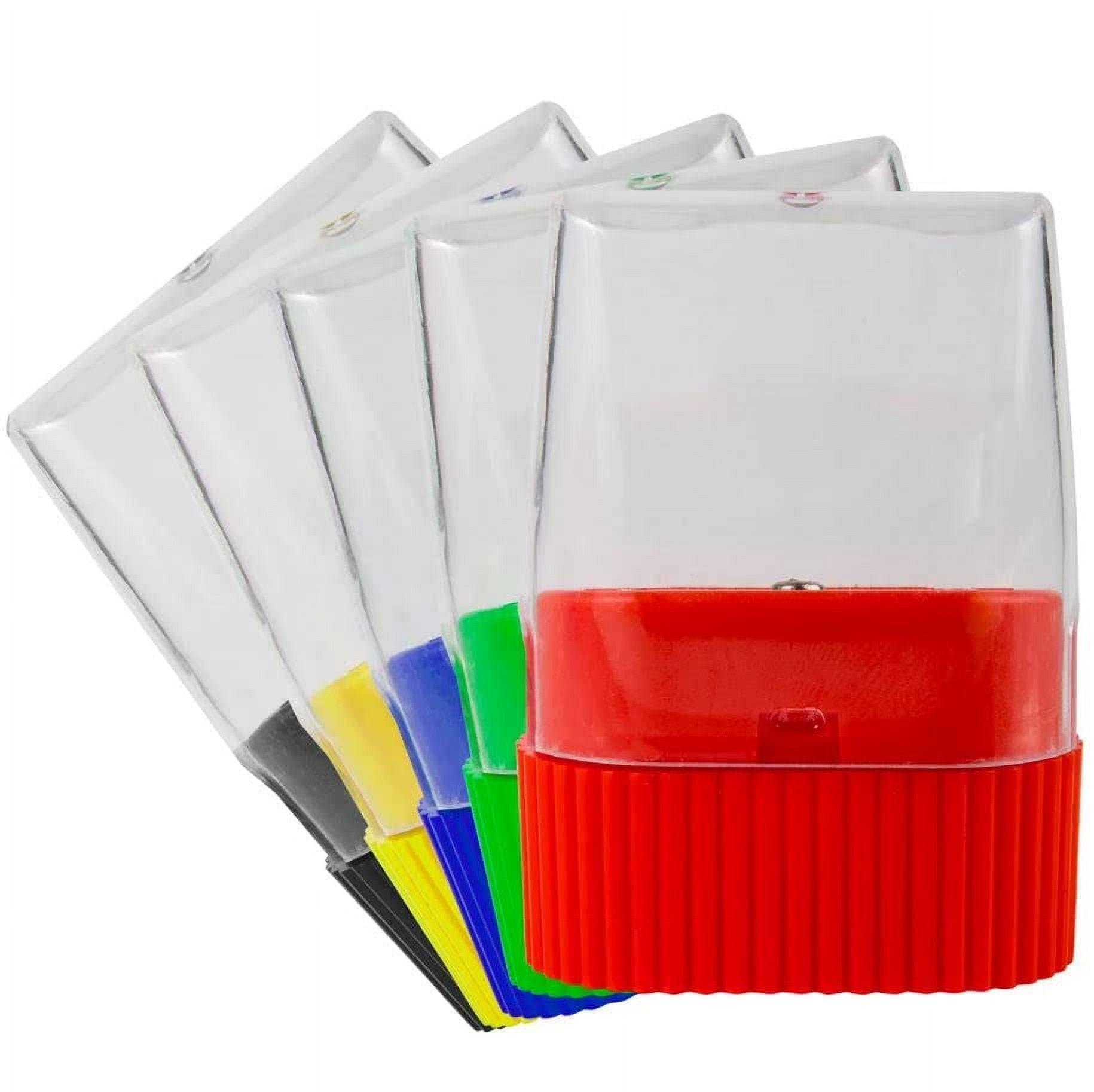 25 Pack of Bulk Wholesale Plastic Manual Handheld Pencil Sharpeners in Red, Blue, Green and Yellow Color Assortment