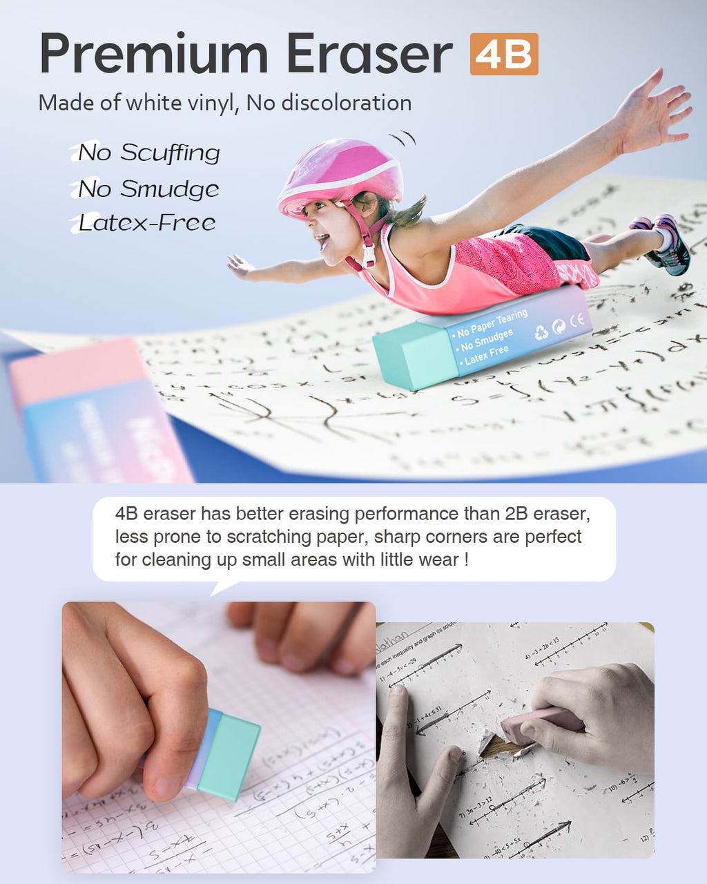 Nicpro Erase Click Mechanical Pencils, 0.5mm and 0.7 mm, 6 Count