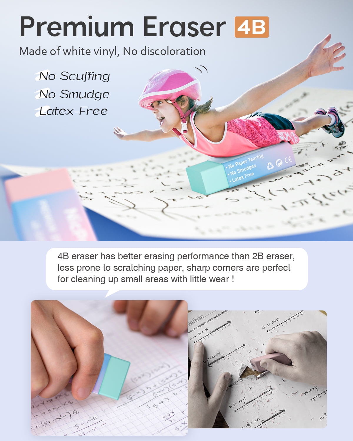 Nicpro Erase Click Mechanical Pencils, 0.5mm and 0.7 mm, 6 Count