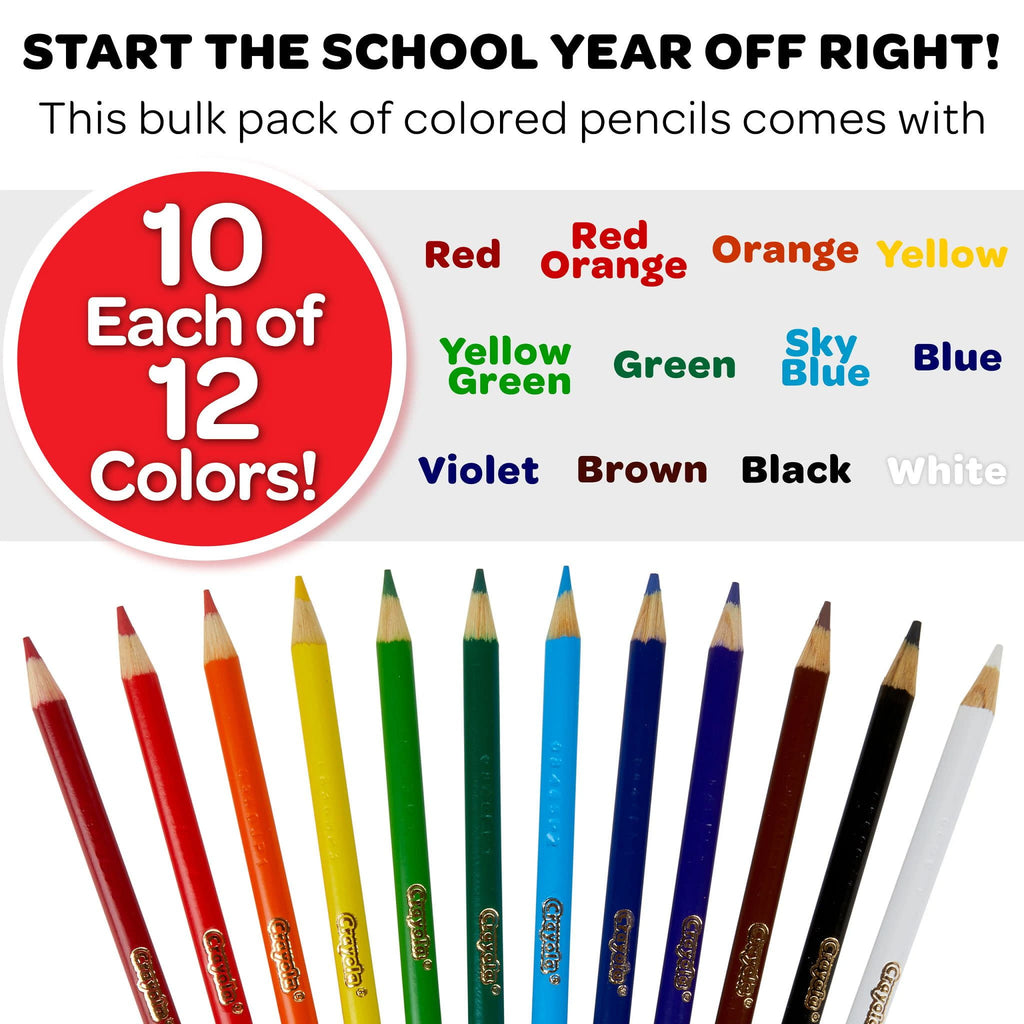 Crayola Classroom Set Colored Pencils, 120 Ct, Teacher Appreciation Week Gifts, Teacher Supplies, Beginner Child