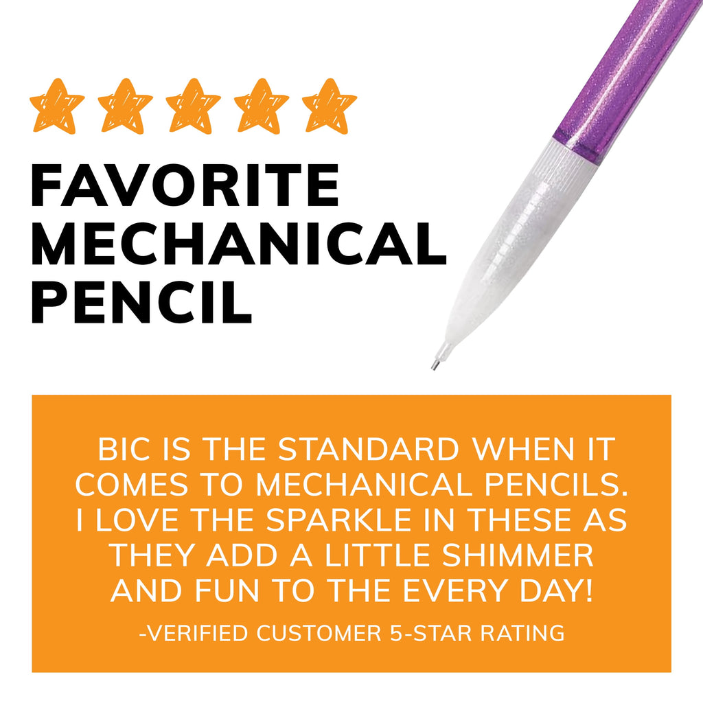 (2 pack) BIC Xtra Sparkle Mechanical Pencil, 0.7 mm, 24 Count