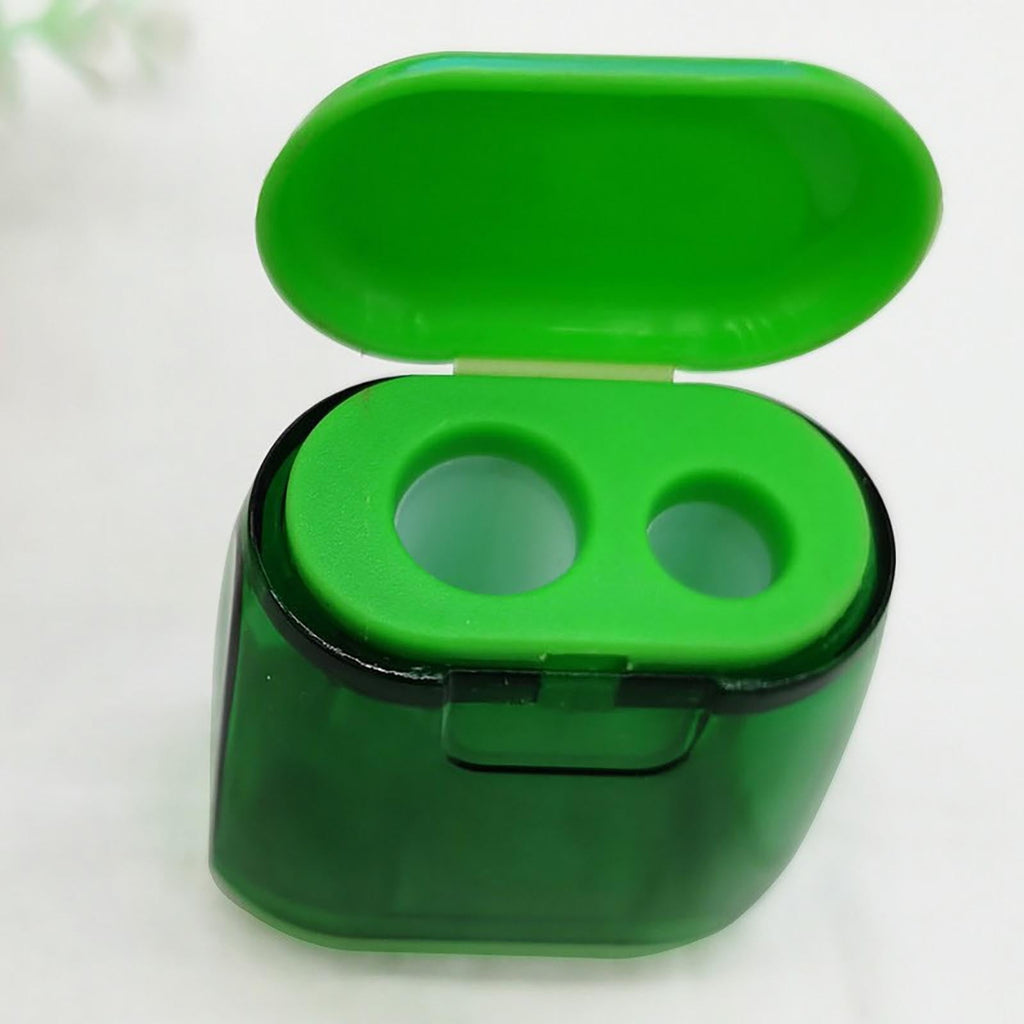 Guozer Pencil Sharpener for Classroom 1PCS Mini Pencil Sharpener Pencil Sharpener Double Hole Pencil Sharpener With Cover