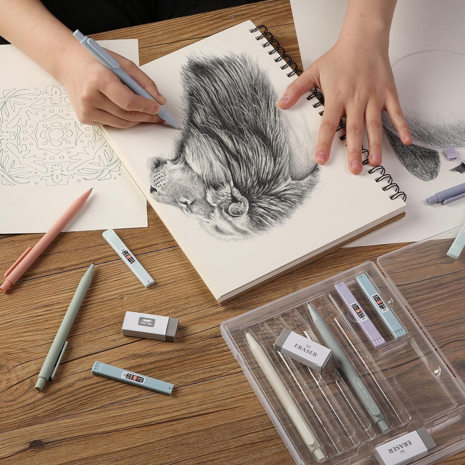 Mr. Pen- Pastel Mechanical Pencil Set with Lead Refills & Erasers, 6 Pack, 2 Sizes, 0.5 & 0.7mm, Aesthetic Mechanical Pencils Set