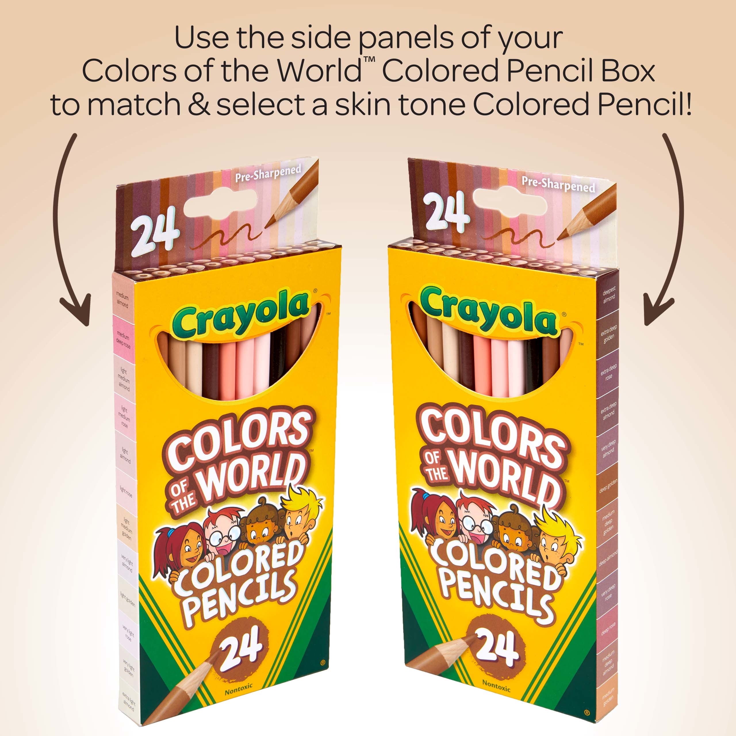 Crayola Colors of the World Colored Pencils, 24 Ct, Back to School Supplies for Kids, Gift for Teachers