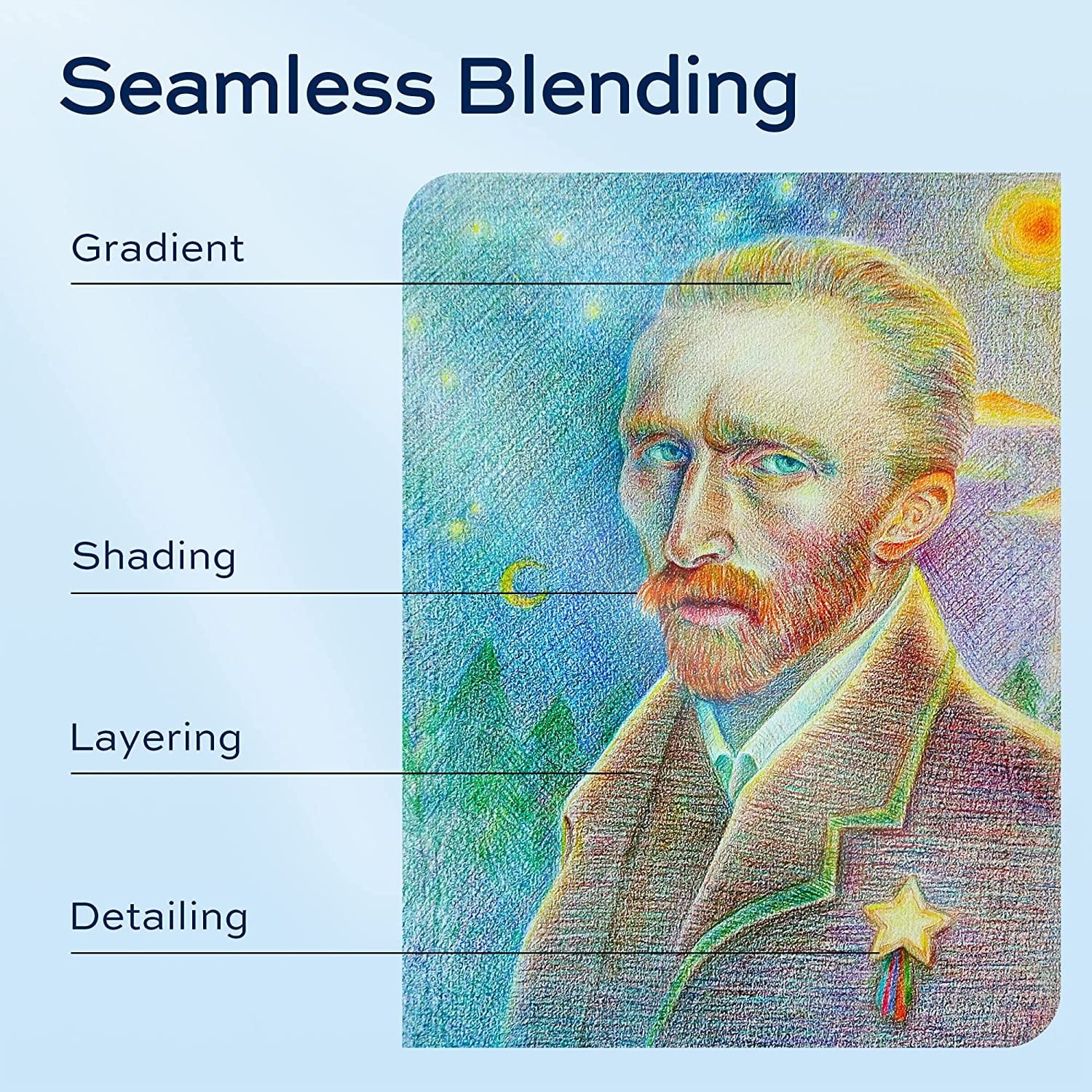 finenolo 72 Colored Pencils for Adult Coloring Books, Soft Core, Art Drawing Pencils for Artists Kids Beginners, Coloring Pencils Set with Sharpener for Coloring, Sketching, Painting