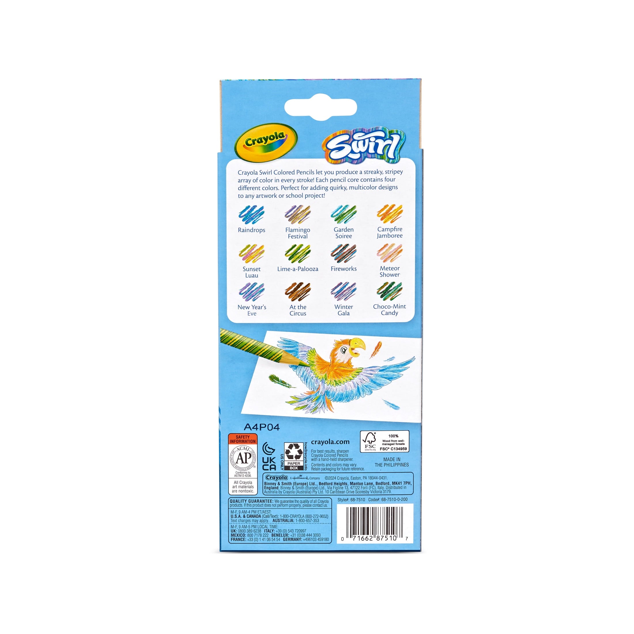 Crayola Swirl Colored Pencils, 12 Ct, Multicolored Rainbow Pencils, Back to School Supplies for Kids, Classroom Supplies