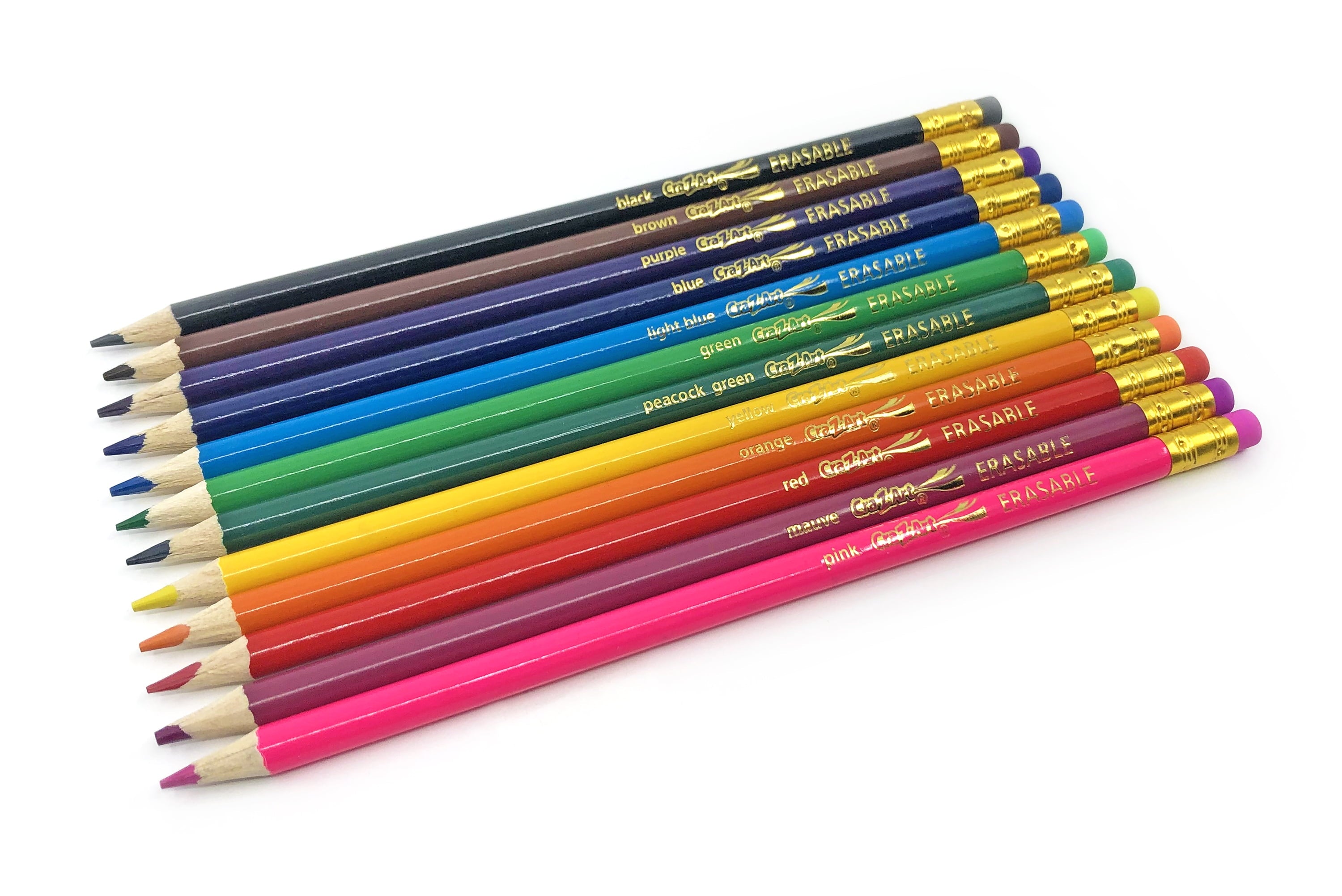 Cra-Z-Art Erasable Colored Pencils 12 Pack, Beginner Child to Adult, School Supplies