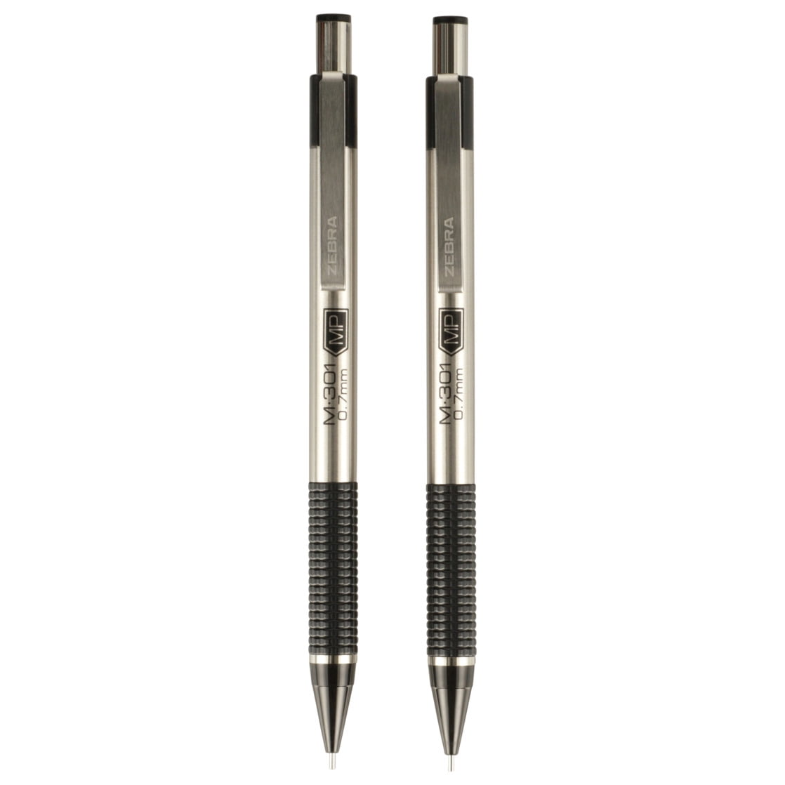 Zebra M-301 Mechanical Pencil, 0.7 mm, HB #2 Graphite, Black Grip, 2-Pack