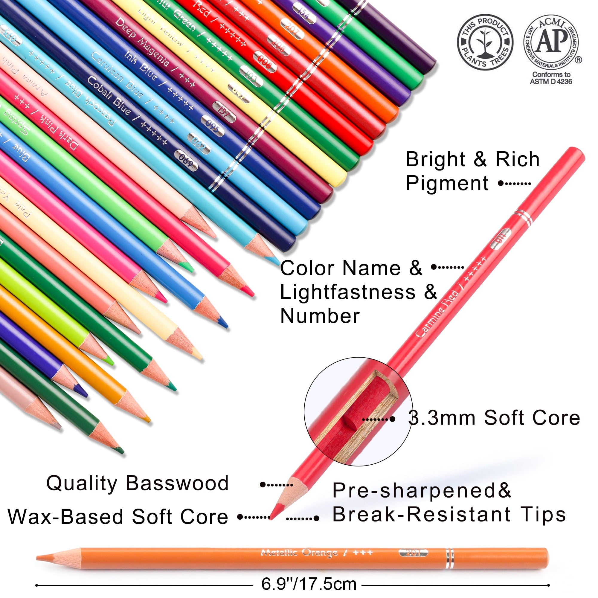 HIFORNY 75 Pack Colored Pencils Set for Adult Coloring,72 Colors Coloring Pencils with Extras,Drawing Pencils Art Craft Supplies for Adults Beginners