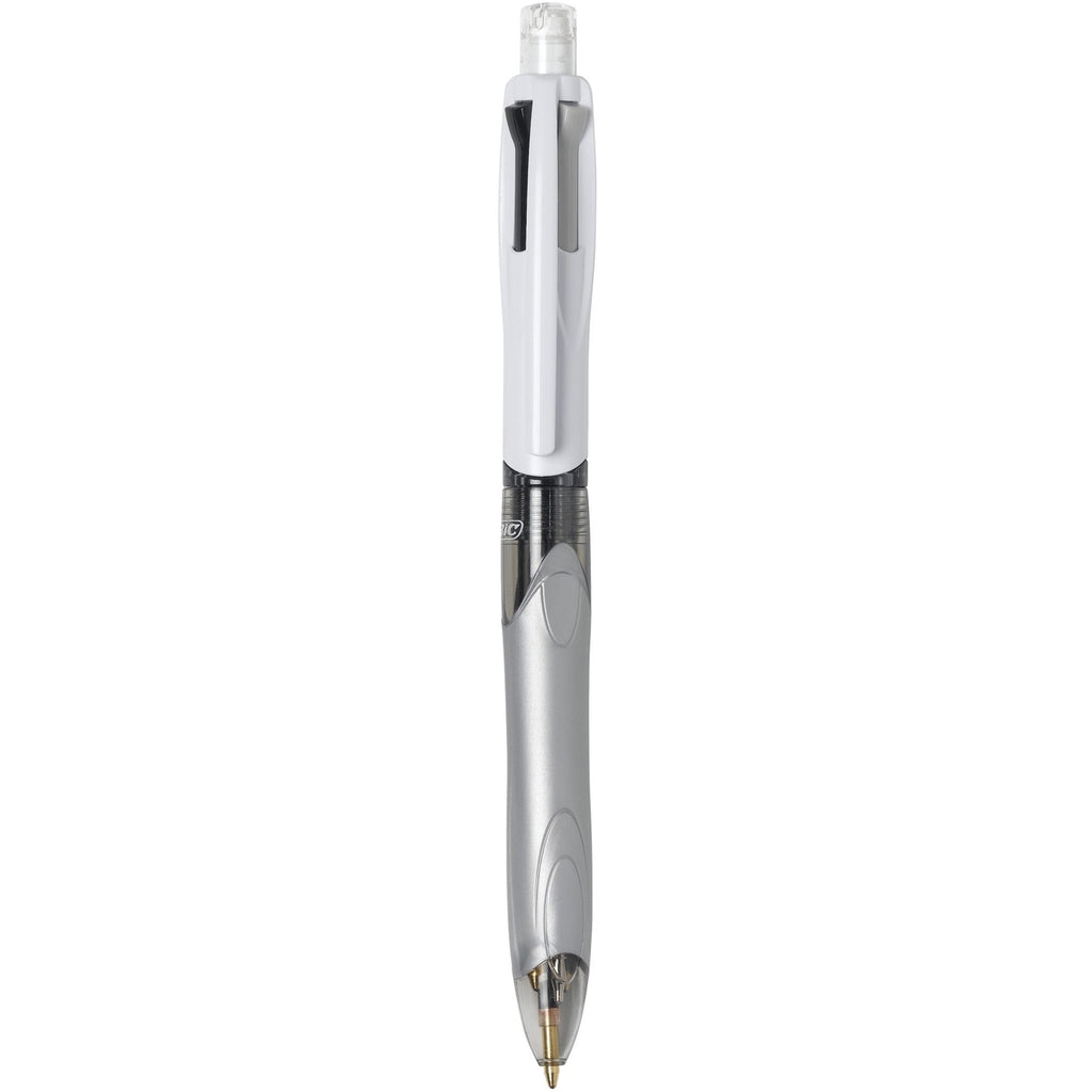 BIC MMLP1-AST 4-Color 3 plus 1 Medium 1 millimeter Pen/0.7 millimeter Pencil Retractable Ballpoint Pen/Pencil - Black/Blue/Red Ink/Gray/White Barrel (1-Set)