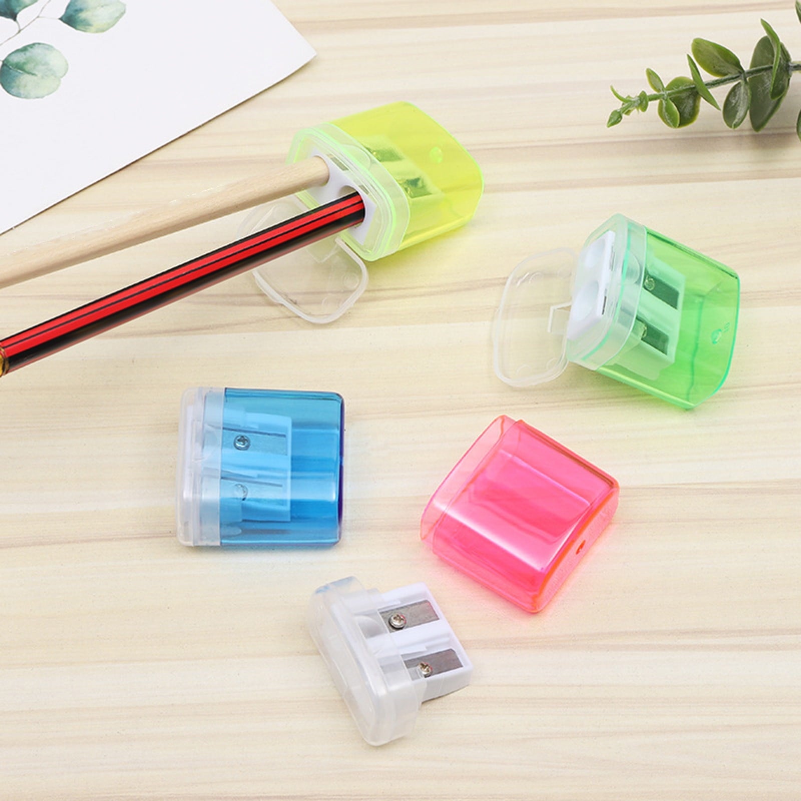 Chmadoxn Pencil Sharpeners Bulk Manual Pencil Sharpener with Lid Double Holes Handheld Pencil Sharpener for , Office and Home Supplies on Clearance