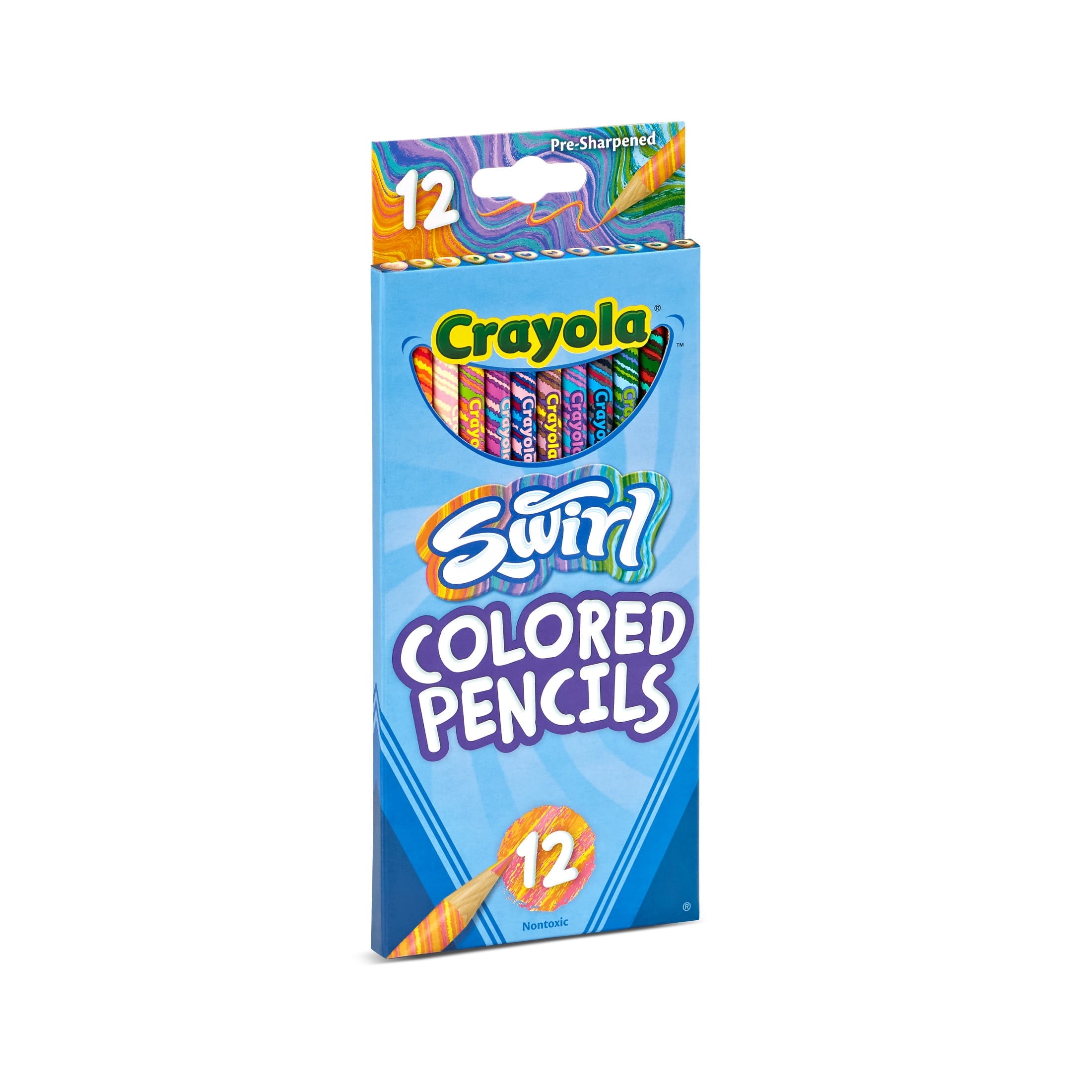 Crayola Swirl Colored Pencils, 12 Ct, Multicolored Rainbow Pencils, Back to School Supplies for Kids, Classroom Supplies
