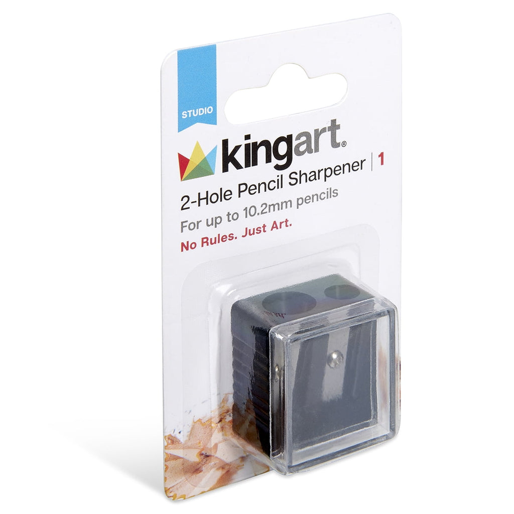 KINGART 2 Hole Plastic Pencil Sharpener