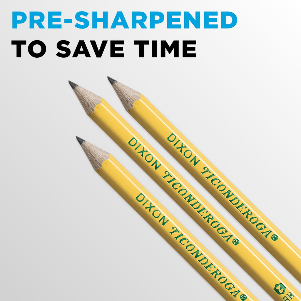 Ticonderoga Sharpened Wooden Pencils, 2 HB, .03mm, Yellow, 60 Count
