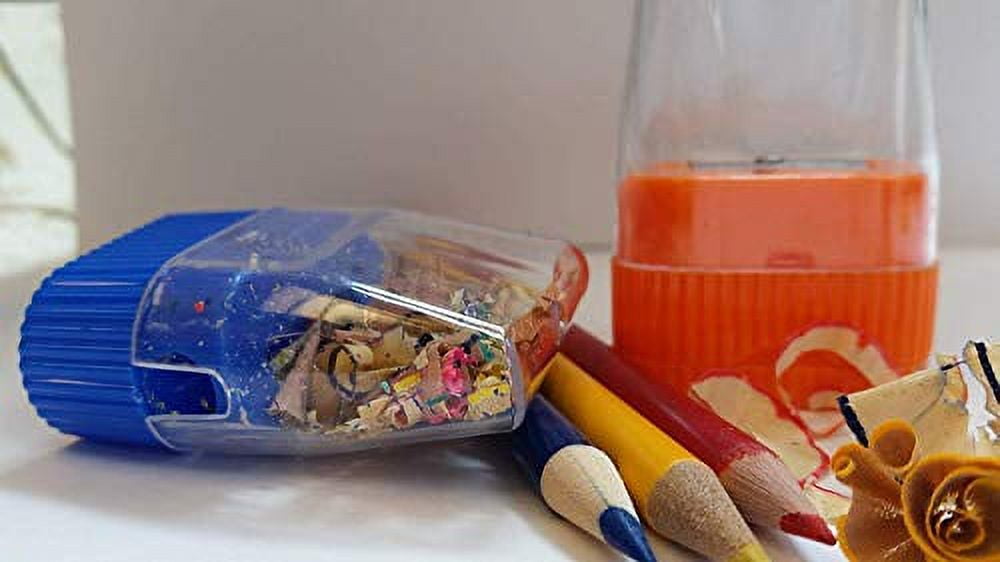 25 Pack of Bulk Wholesale Plastic Manual Handheld Pencil Sharpeners in Red, Blue, Green and Yellow Color Assortment