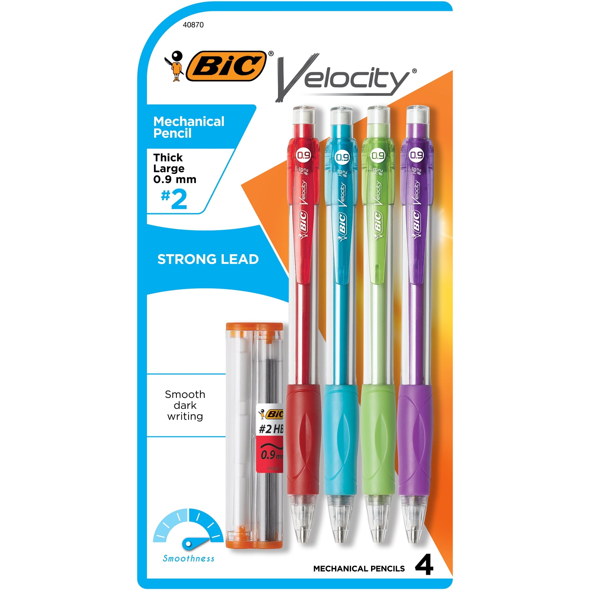 BIC Velocity Mechanical Pencil, 0.9 mm, 4 Count