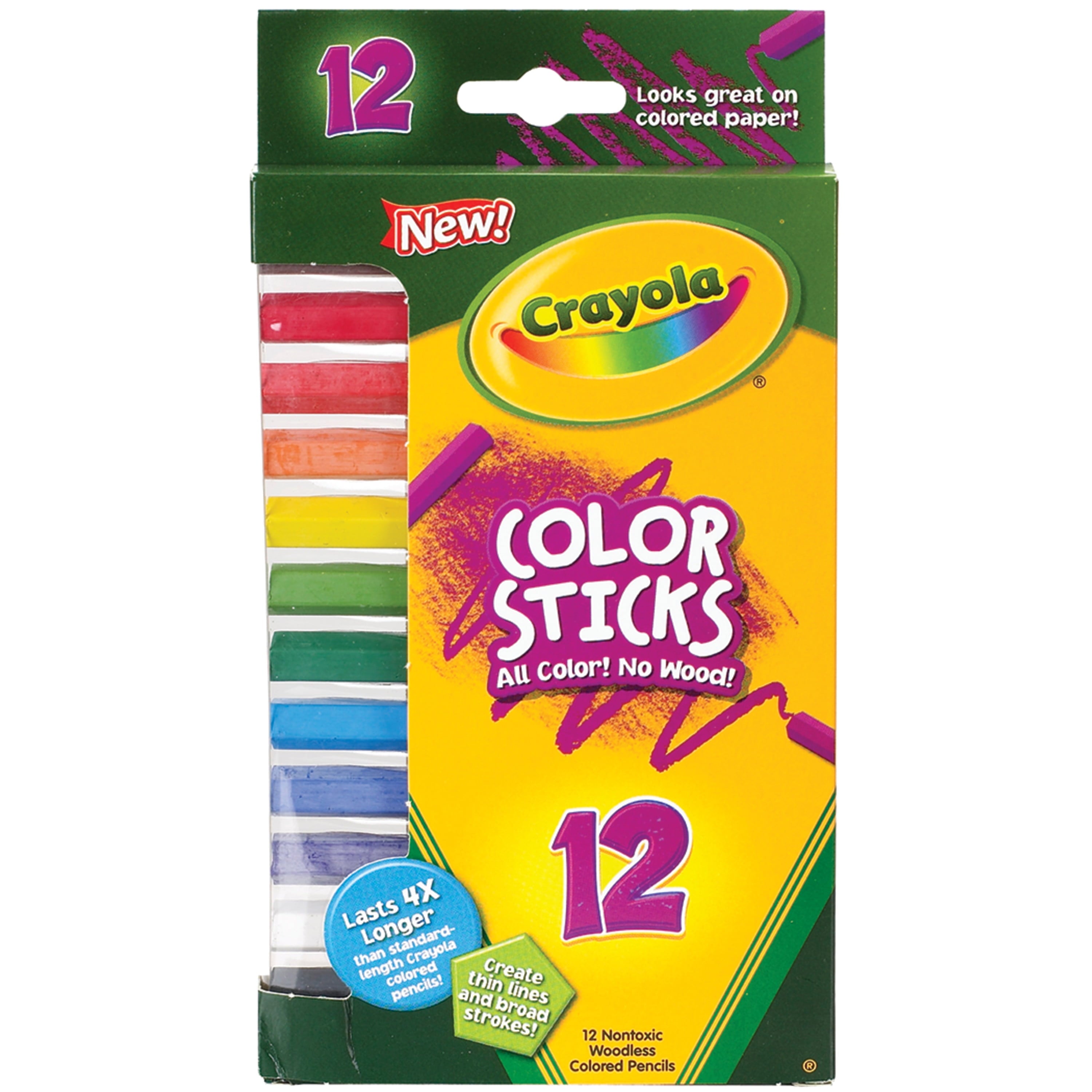 Crayola Color Sticks Colored Pencil Set, 12-Colors