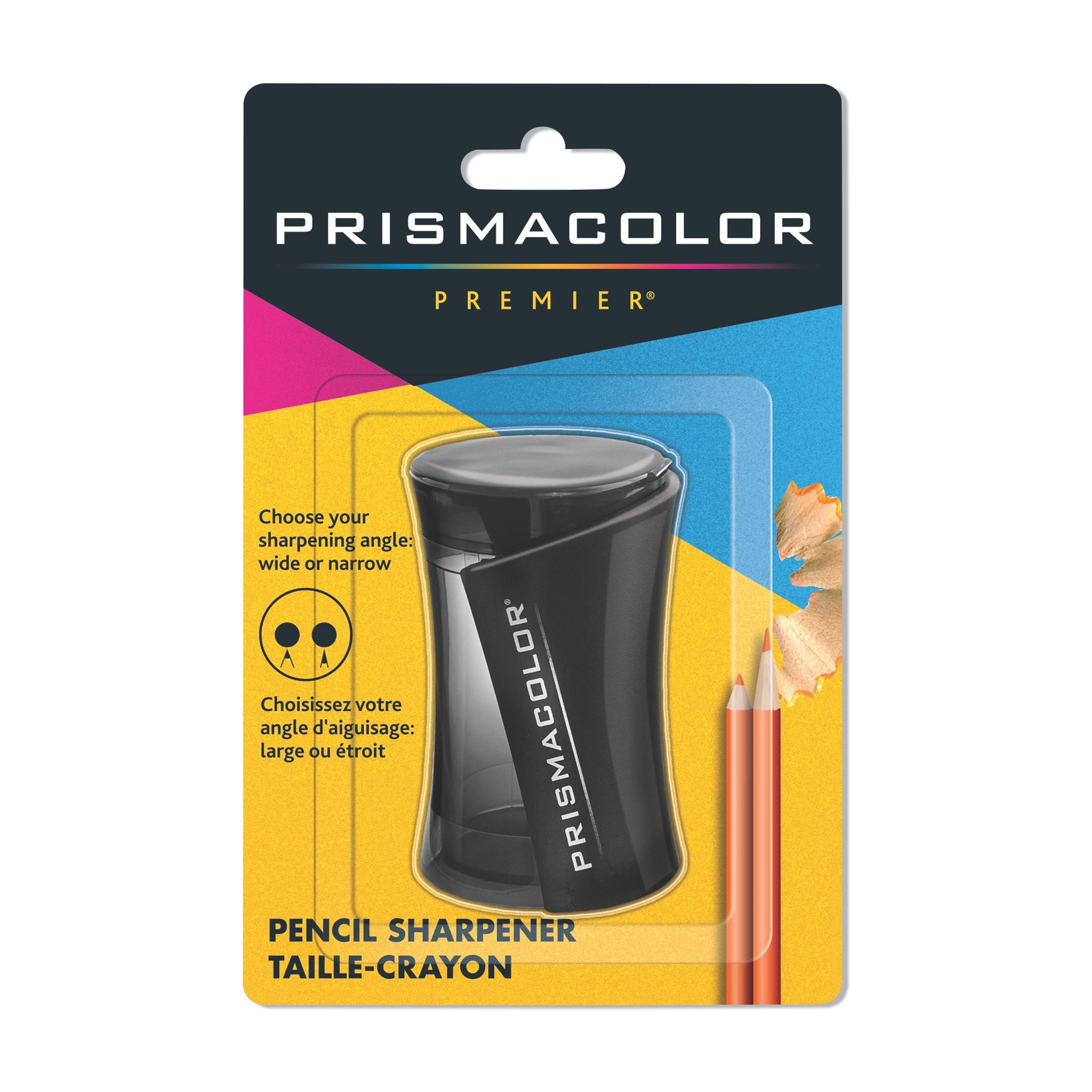 Prismacolor Premier Handheld Manual Pencil Sharpener, 2 Holes, Black, 1 Count