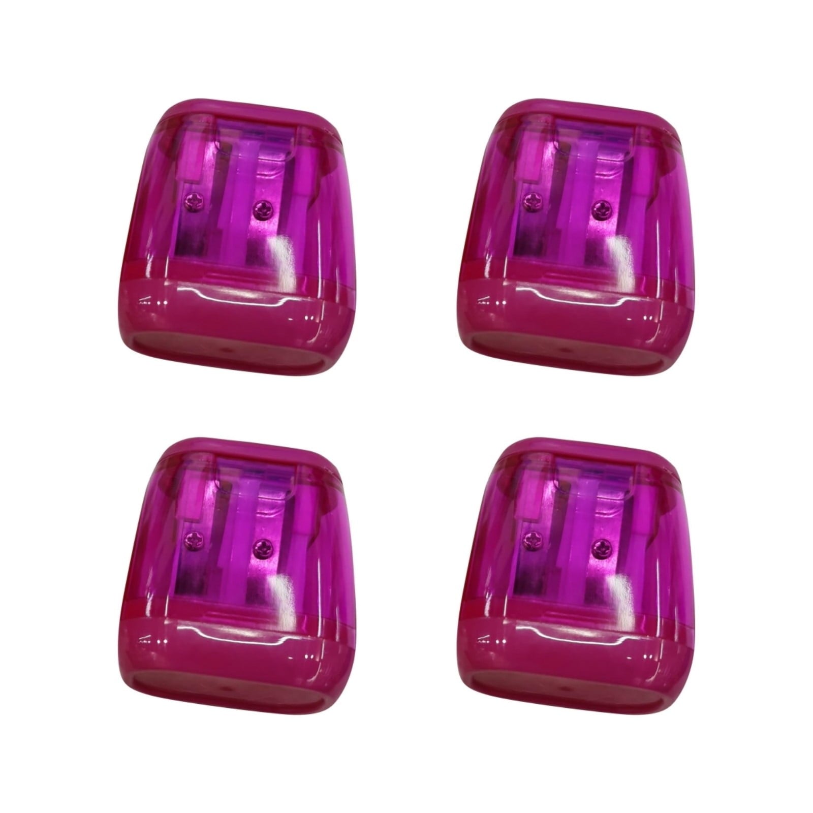 Qocolhg 4 Pcs Double Hole Pencil Sharpener, Two Holes Manual pencil sharpener for Standard Pencils, Large Colored Pencils, and Makeup Pencils (Multicolor)