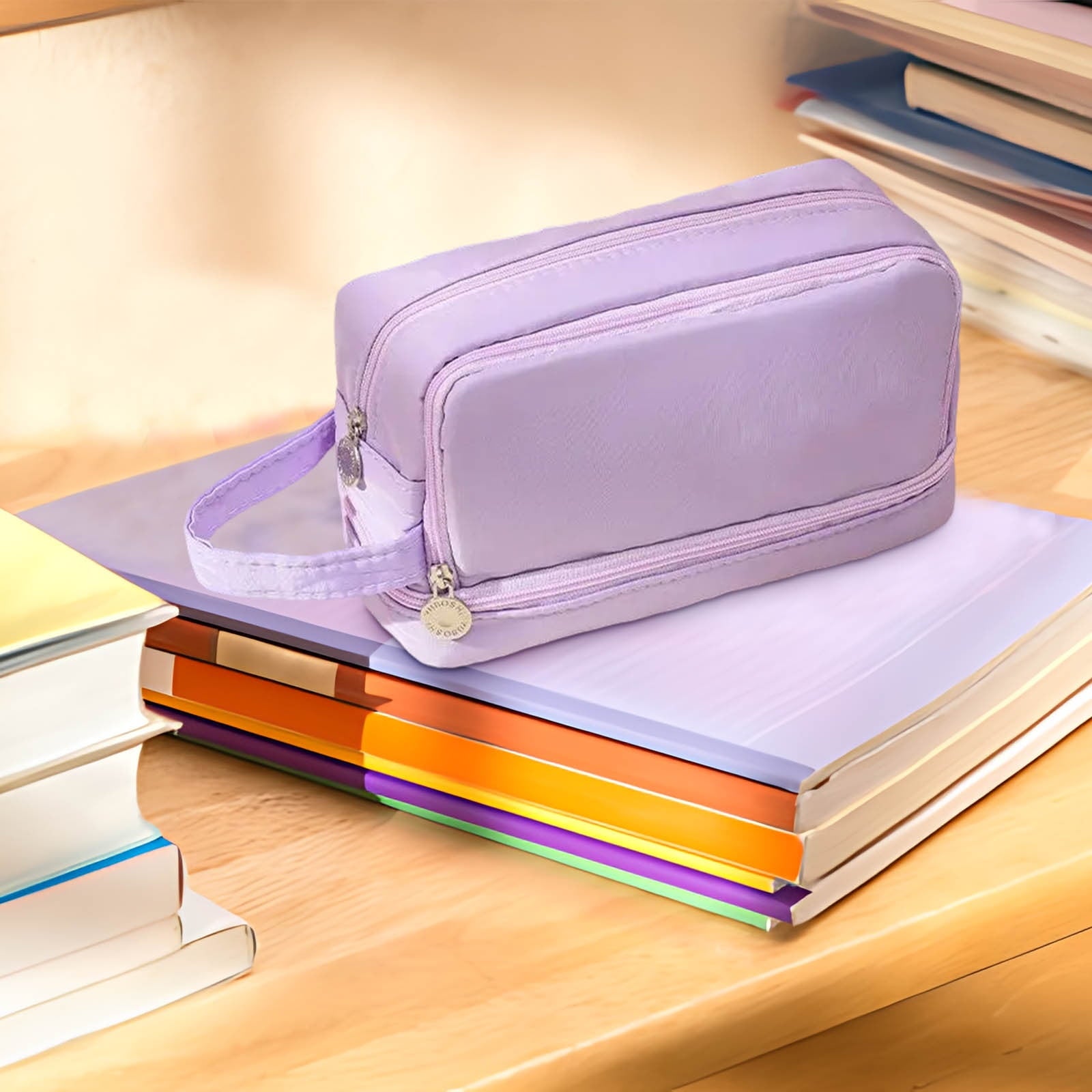 RXIRUCGD Multi-Compartment Pencil Pouch Large Capacity Stationery Case, Durable Oxford Cloth Pencil Case, Portable Organizer For Travel Office And University Organizer Supplies