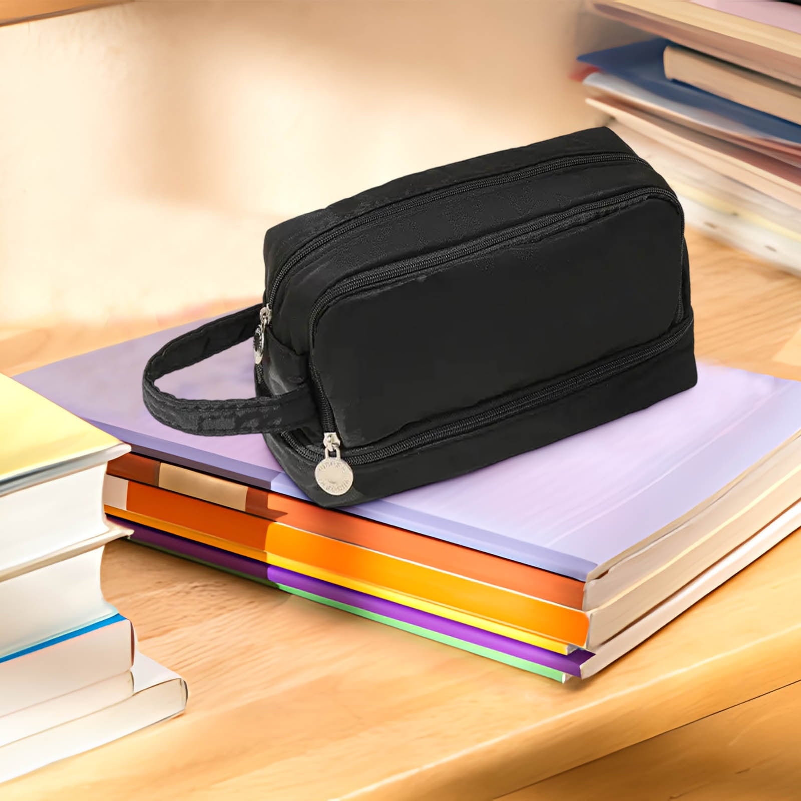 RXIRUCGD Multi-Compartment Pencil Pouch Large Capacity Stationery Case, Durable Oxford Cloth Pencil Case, Portable Organizer For Travel Office And University Organizer Supplies