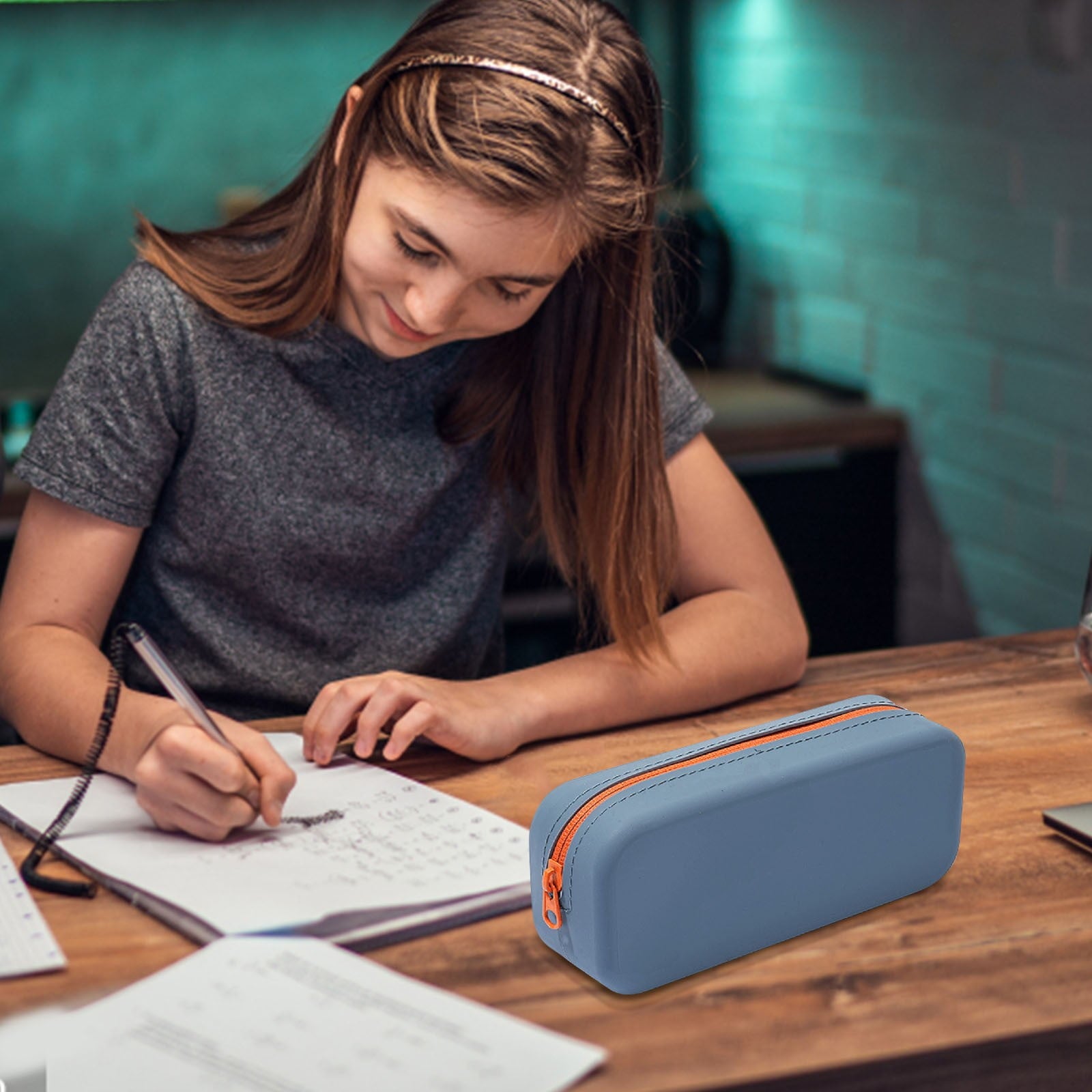 RXIRUCGD Multi-Compartment Pencil Pouch Large Capacity Stationery Case, Durable Oxford Cloth Pencil Case, Portable Organizer For Travel Office And University Organizer Supplies