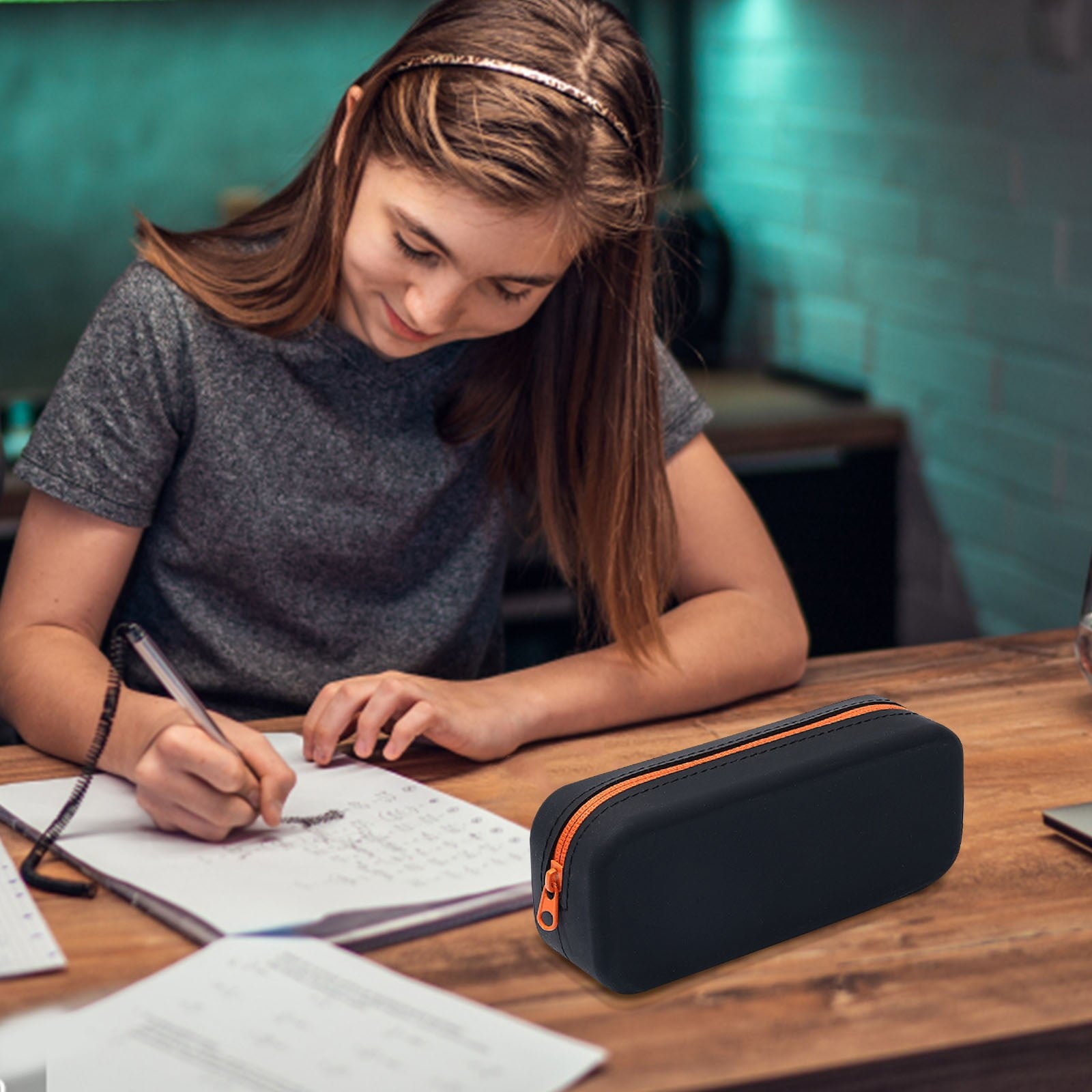 RXIRUCGD Multi-Compartment Pencil Pouch Large Capacity Stationery Case, Durable Oxford Cloth Pencil Case, Portable Organizer For Travel Office And University Organizer Supplies