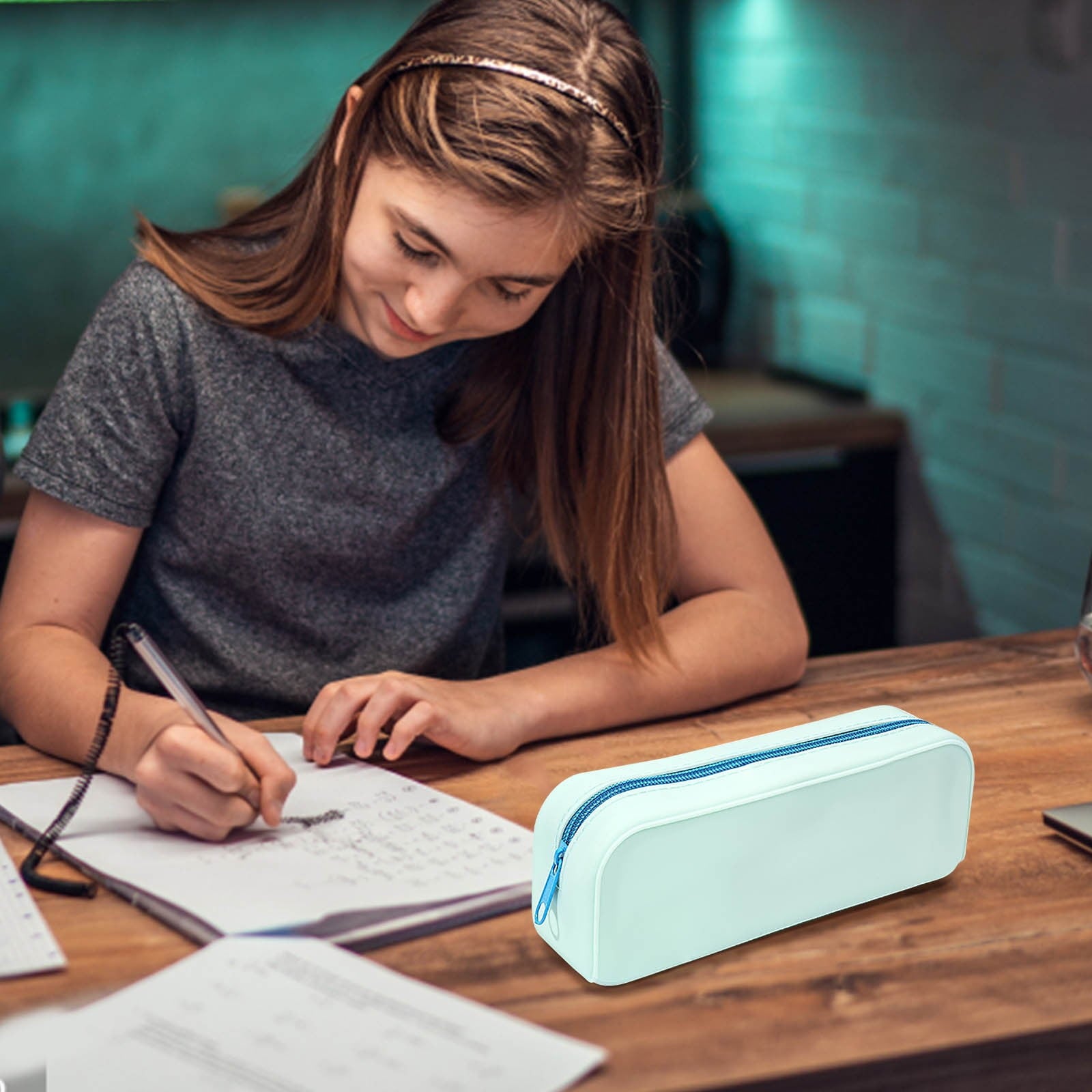 RXIRUCGD Multi-Compartment Pencil Pouch Large Capacity Stationery Case, Durable Oxford Cloth Pencil Case, Portable Organizer For Travel Office And University Organizer Supplies