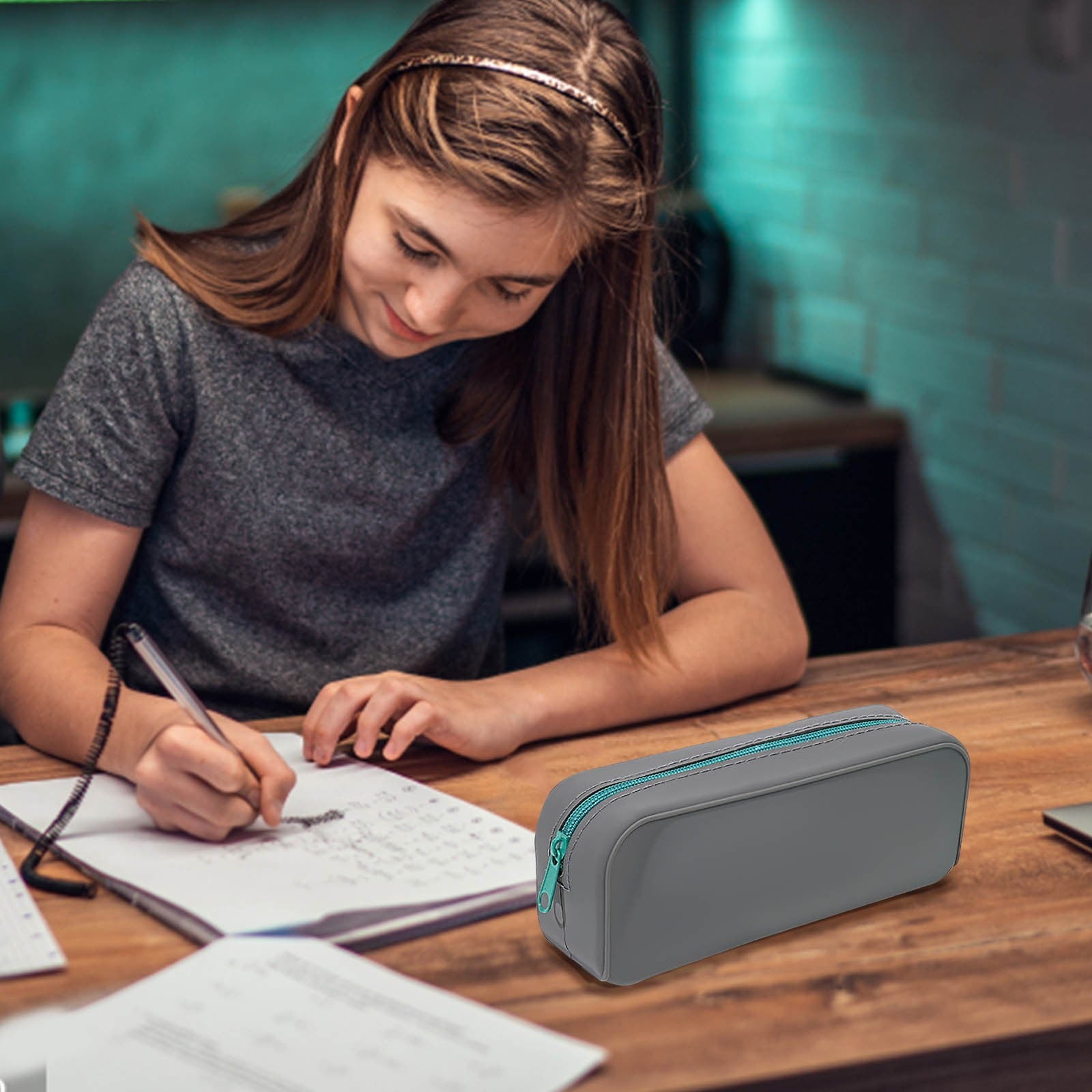 RXIRUCGD Multi-Compartment Pencil Pouch Large Capacity Stationery Case, Durable Oxford Cloth Pencil Case, Portable Organizer For Travel Office And University Organizer Supplies