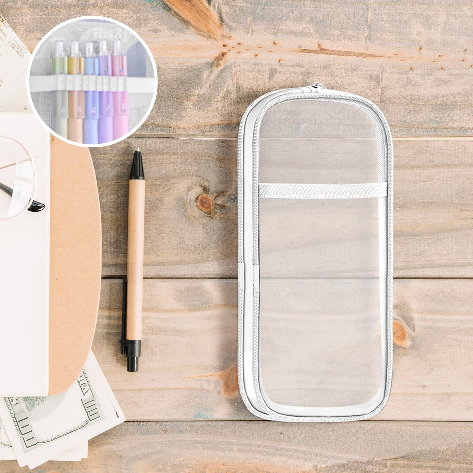 RXIRUCGD Multi-Compartment Pencil Pouch Large Capacity Stationery Case, Durable Oxford Cloth Pencil Case, Portable Organizer For Travel Office And University Organizer Supplies