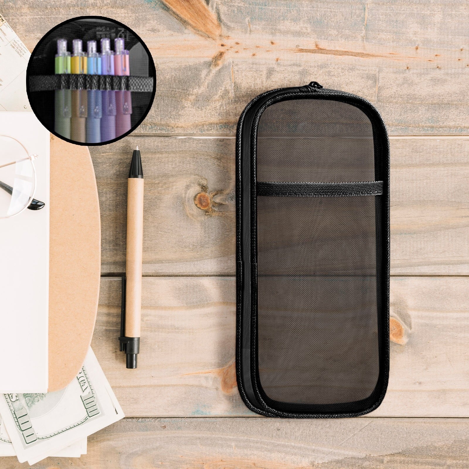 RXIRUCGD Multi-Compartment Pencil Pouch Large Capacity Stationery Case, Durable Oxford Cloth Pencil Case, Portable Organizer For Travel Office And University Organizer Supplies