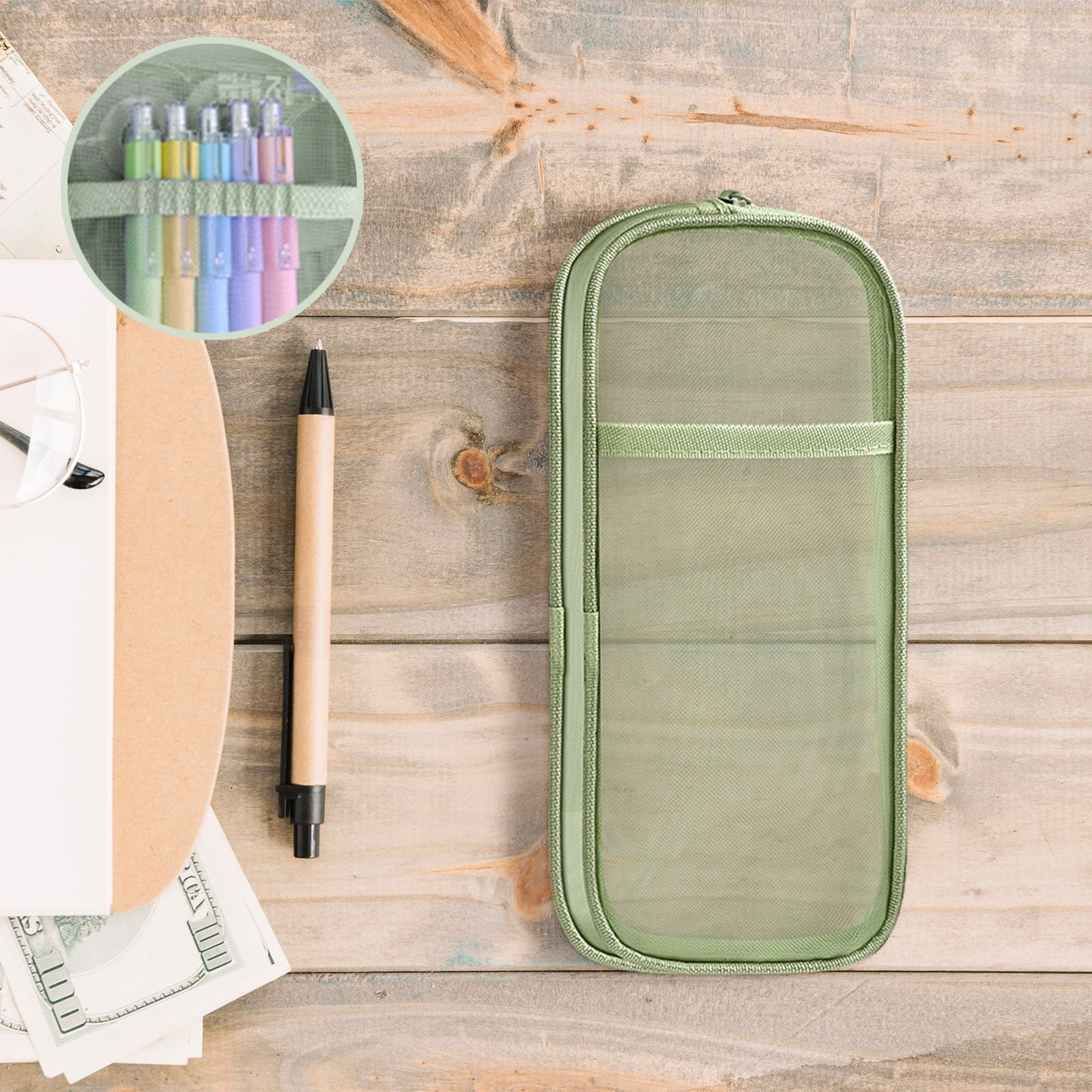 RXIRUCGD Multi-Compartment Pencil Pouch Large Capacity Stationery Case, Durable Oxford Cloth Pencil Case, Portable Organizer For Travel Office And University Organizer Supplies