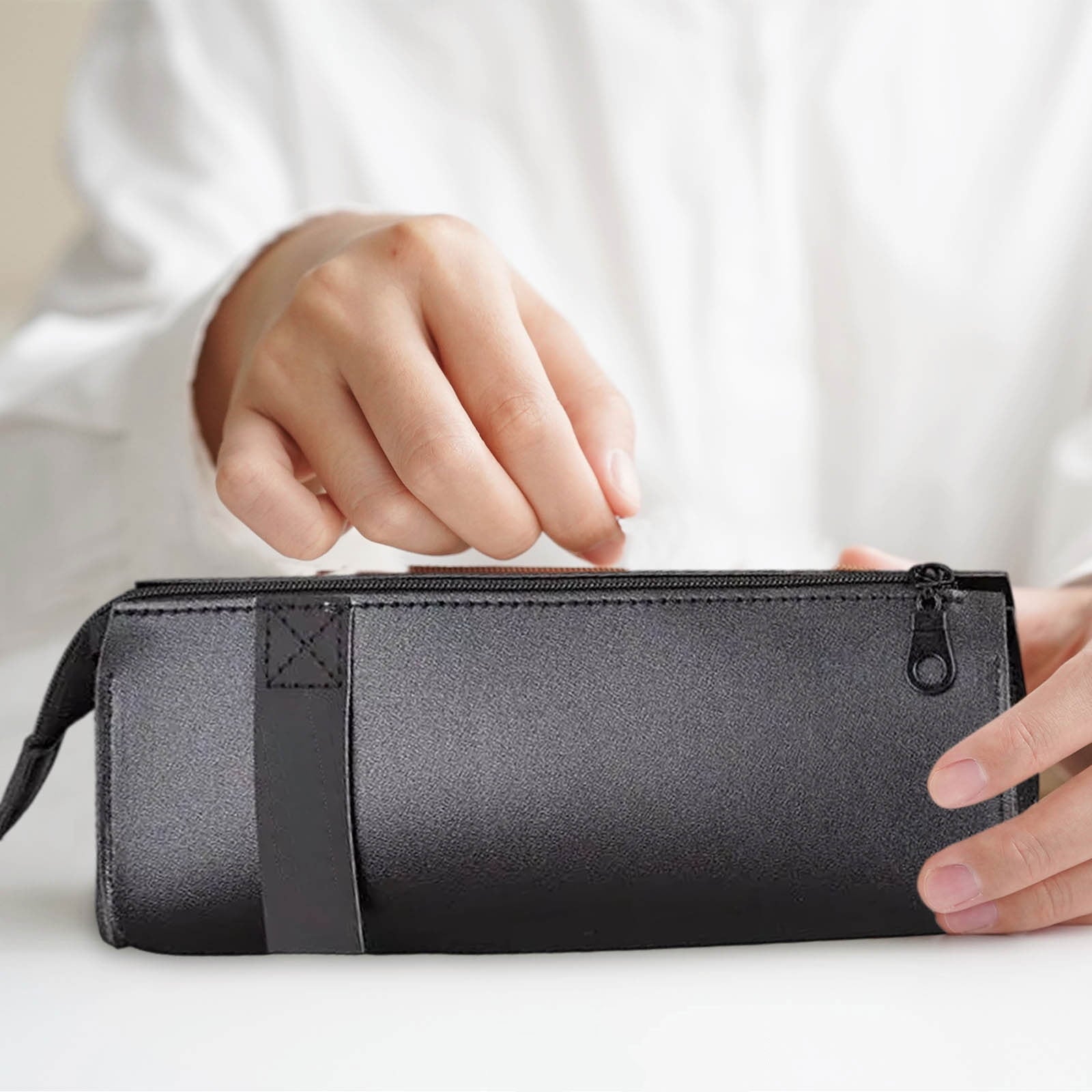 RXIRUCGD Multi-Compartment Pencil Pouch Large Capacity Stationery Case, Durable Oxford Cloth Pencil Case, Portable Organizer For Travel Office And University Organizer Supplies