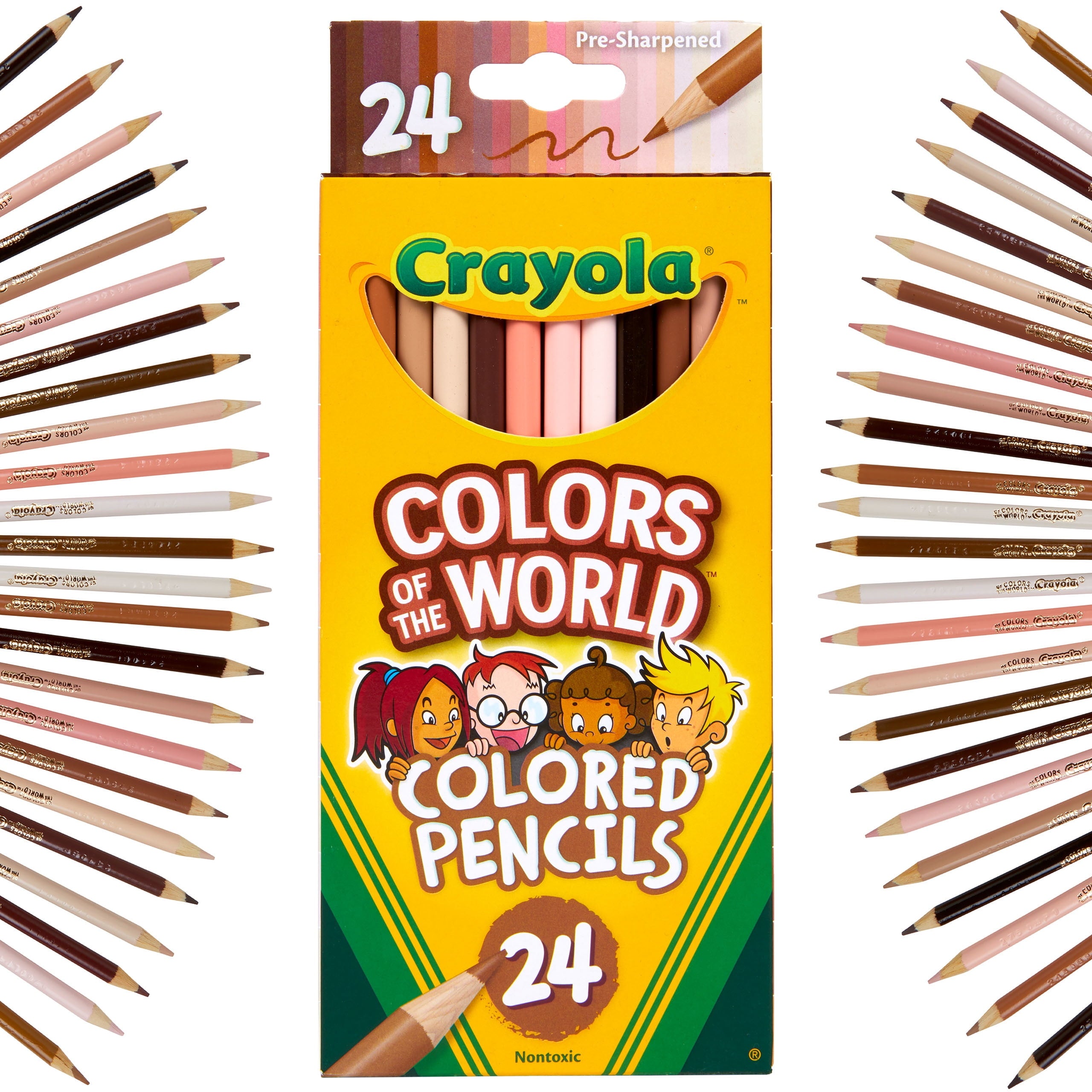 Crayola Colors of the World Colored Pencils, 24 Ct, Back to School Supplies for Kids, Gift for Teachers