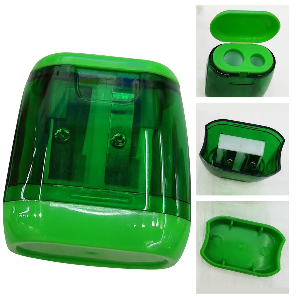 Guozer Pencil Sharpener for Classroom 1PCS Mini Pencil Sharpener Pencil Sharpener Double Hole Pencil Sharpener With Cover