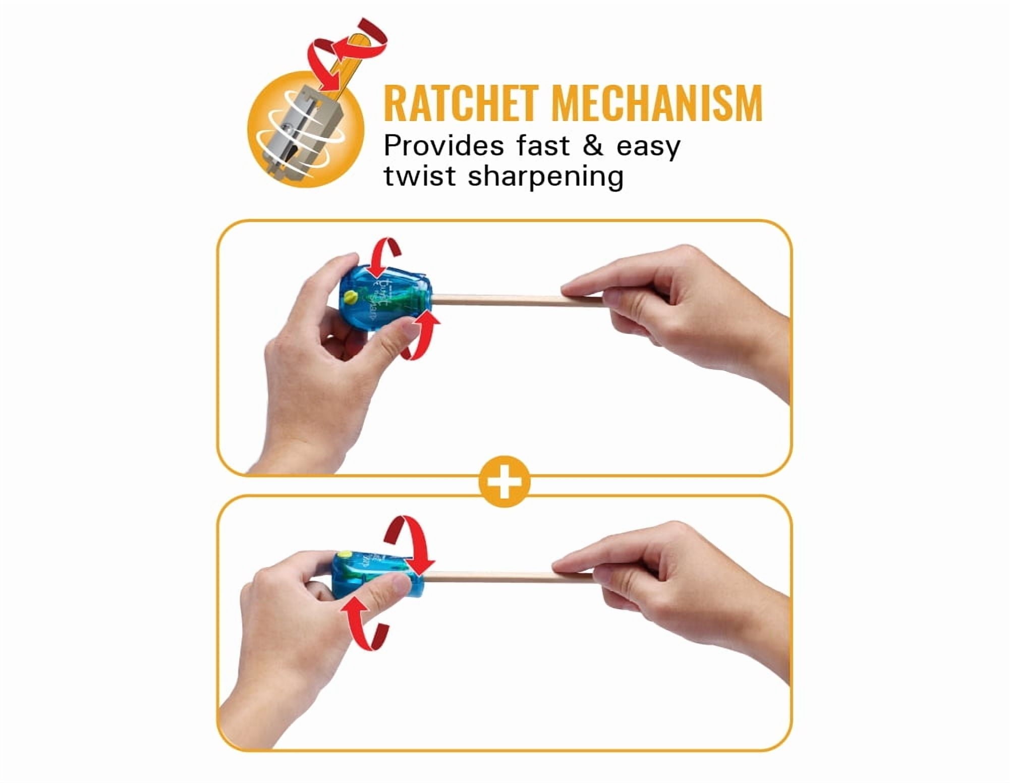 Bostitch Twist-n-Sharp 1-Hole Handheld Manual Pencil Sharpeners, Assorted Colors, 3 Pack