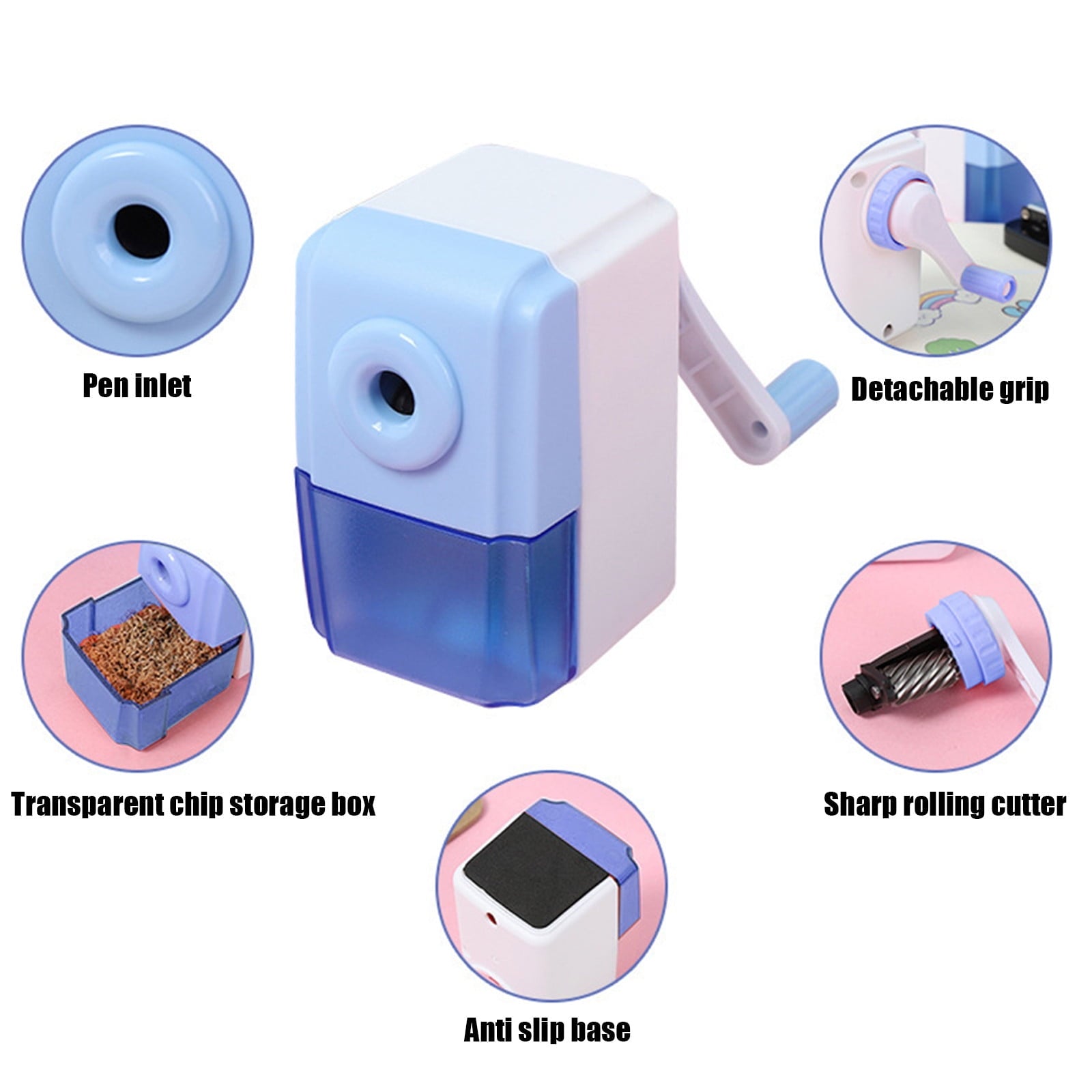 yulier Manual Pencil Sharpener for Pencils and Colored Pencils, Pencil Sharpener for Home and Office