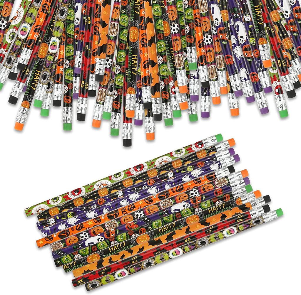 Naler Pack of 36 Halloween Pencils Set with Erasers for Kids Halloween Party Favors Goodie Bags School Prizes