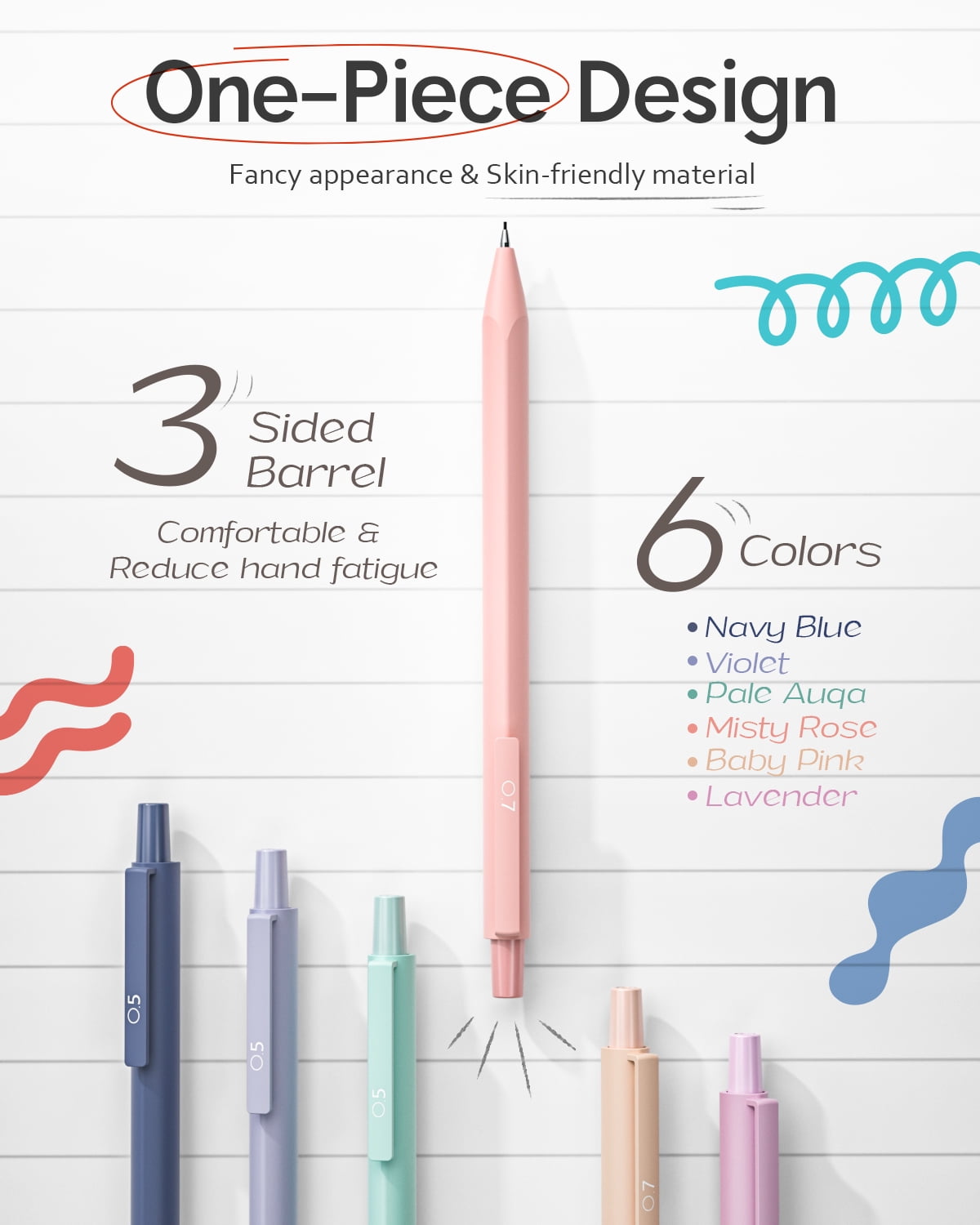 Nicpro Erase Click Mechanical Pencils, 0.5mm and 0.7 mm, 6 Count
