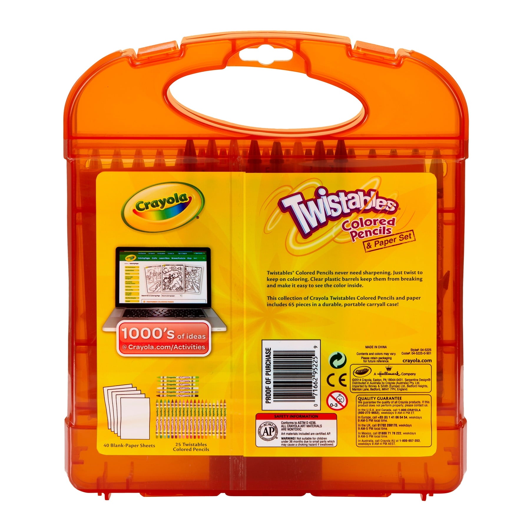 Crayola Twistables 25 Colored Pencils Set with Paper, Toys & Crafts, Art Set, Gift for Kids