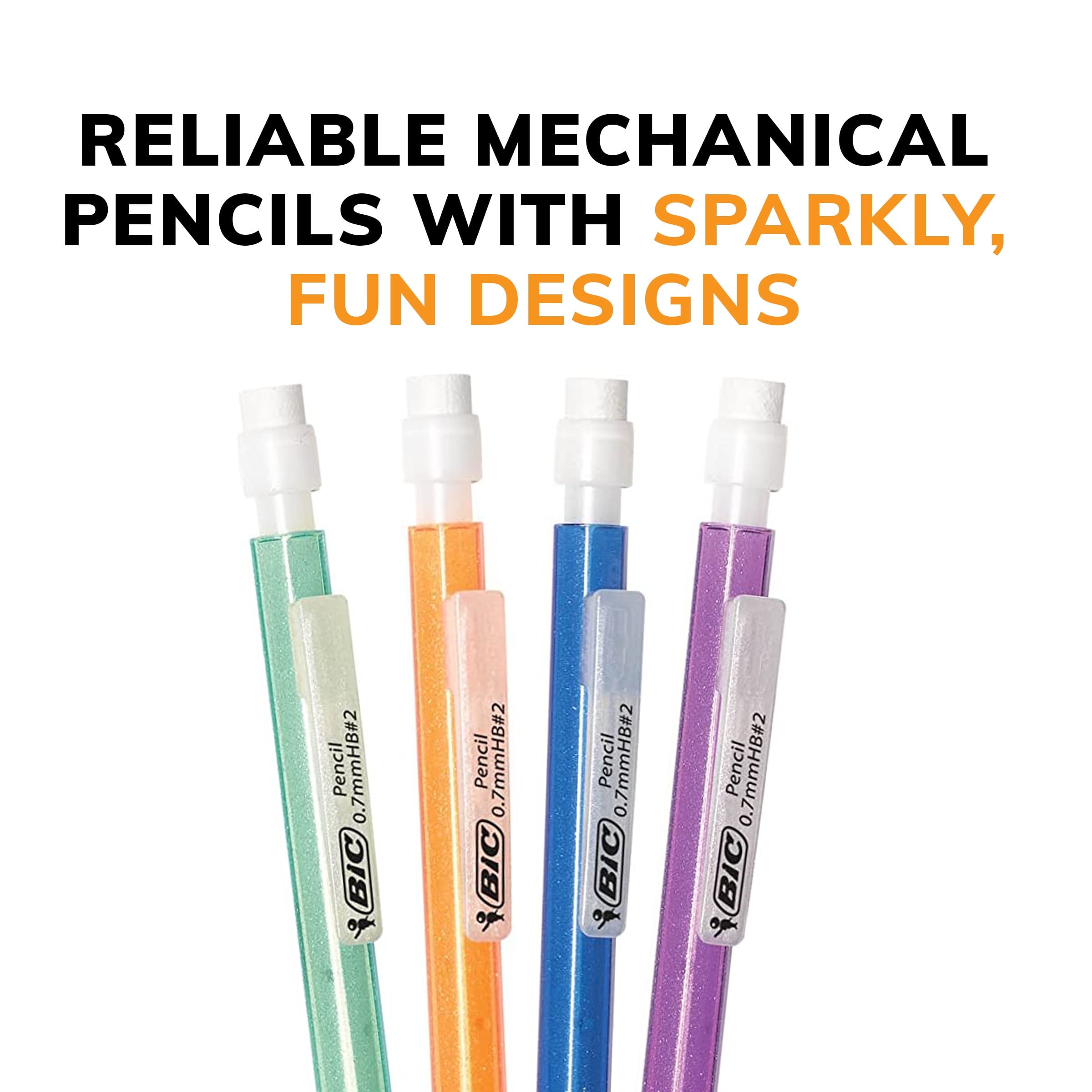 (2 pack) BIC Xtra Sparkle Mechanical Pencil, 0.7 mm, 24 Count