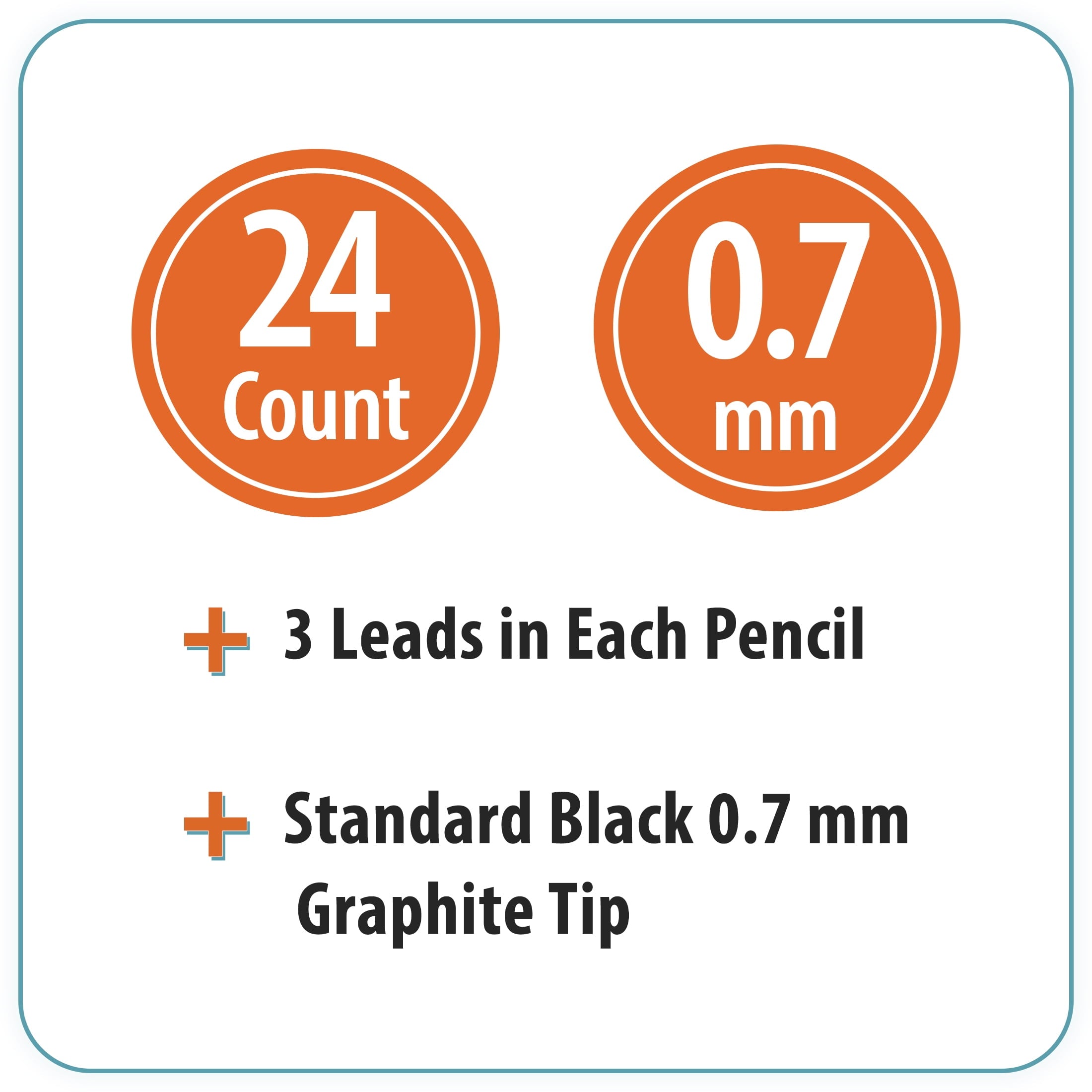 Pen+Gear #2 HB Mechanical Pencils, 0.7mm, 24 Count