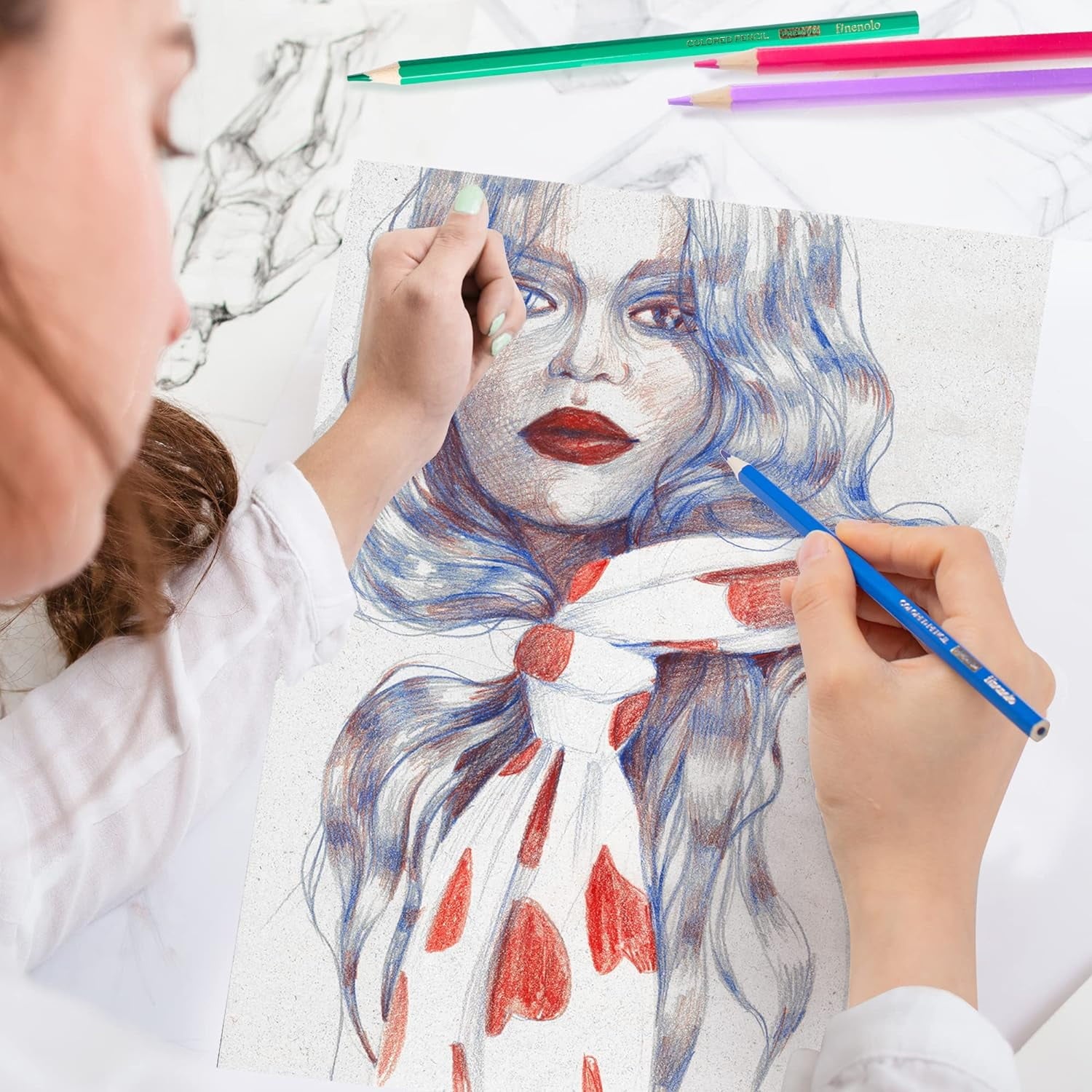 finenolo 72 Colored Pencils for Adult Coloring Books, Soft Core, Art Drawing Pencils for Artists Kids Beginners, Coloring Pencils Set with Sharpener for Coloring, Sketching, Painting