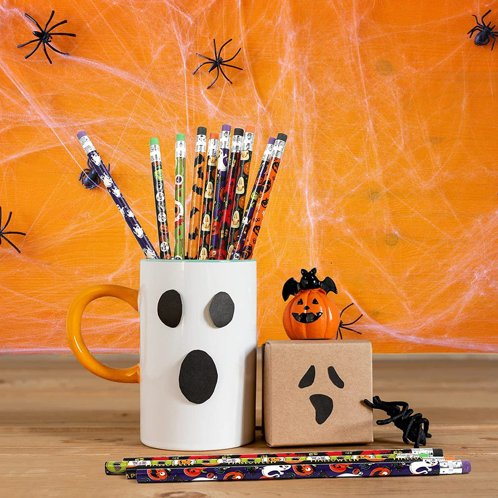 Naler Pack of 36 Halloween Pencils Set with Erasers for Kids Halloween Party Favors Goodie Bags School Prizes
