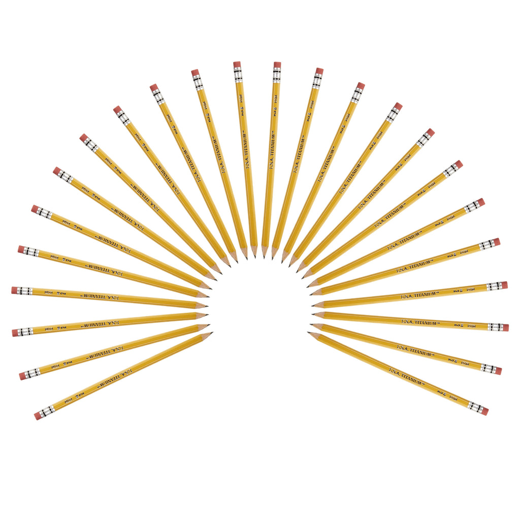 USA Titanium #2 HB Pencils – 24 Count, Pre-Sharpened, Latex-Free, PMA Certified