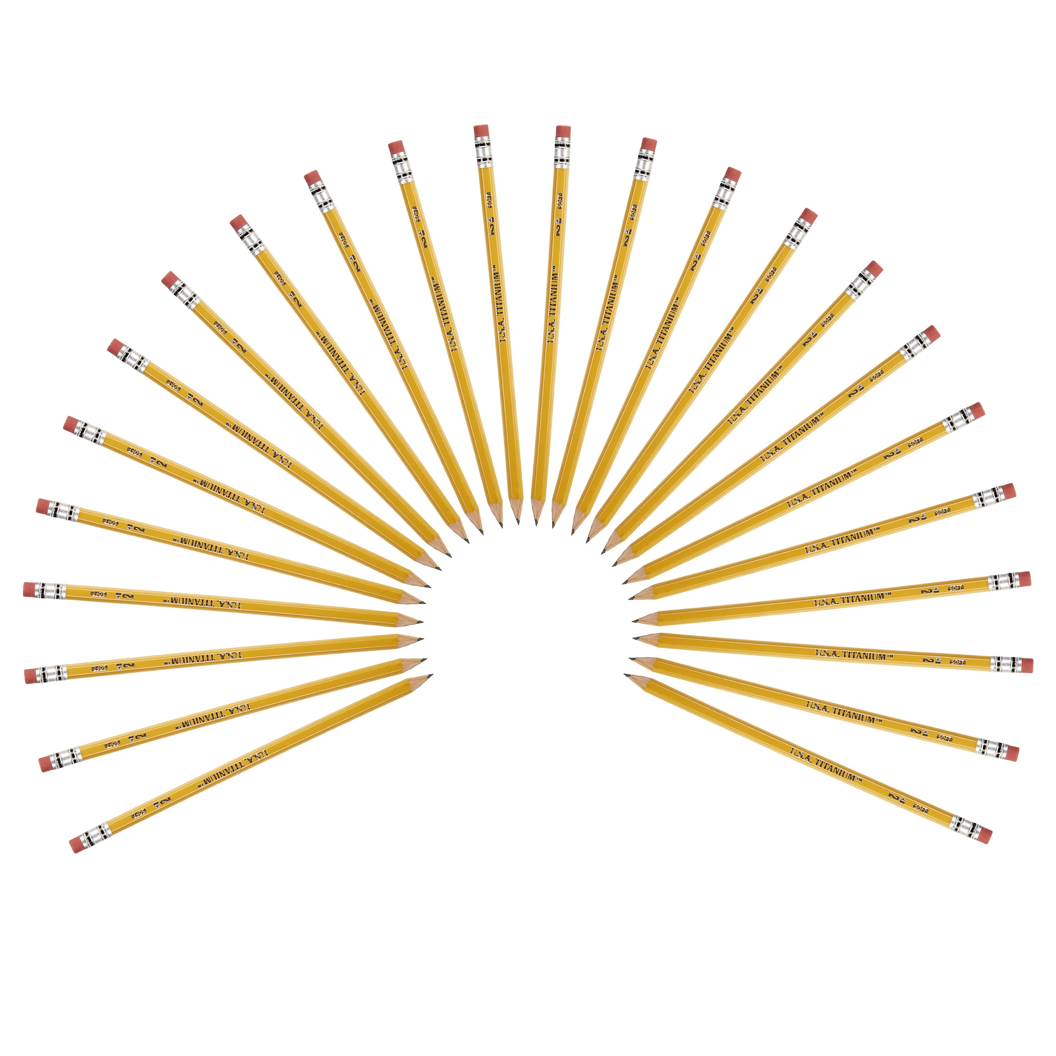 USA Titanium #2 HB Pencils – 24 Count, Pre-Sharpened, Latex-Free, PMA Certified