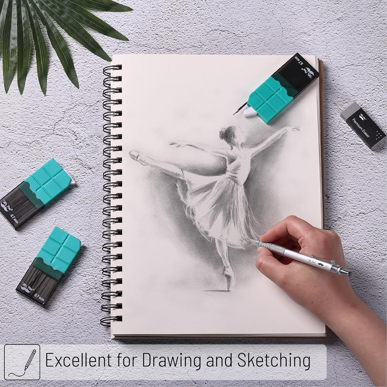 Mr. Pen- 0.7 Millimeter Lead Refills for Mechanical Pencils, 2B, 4 Pack, 480 PCS, 0.7 Lead Refills